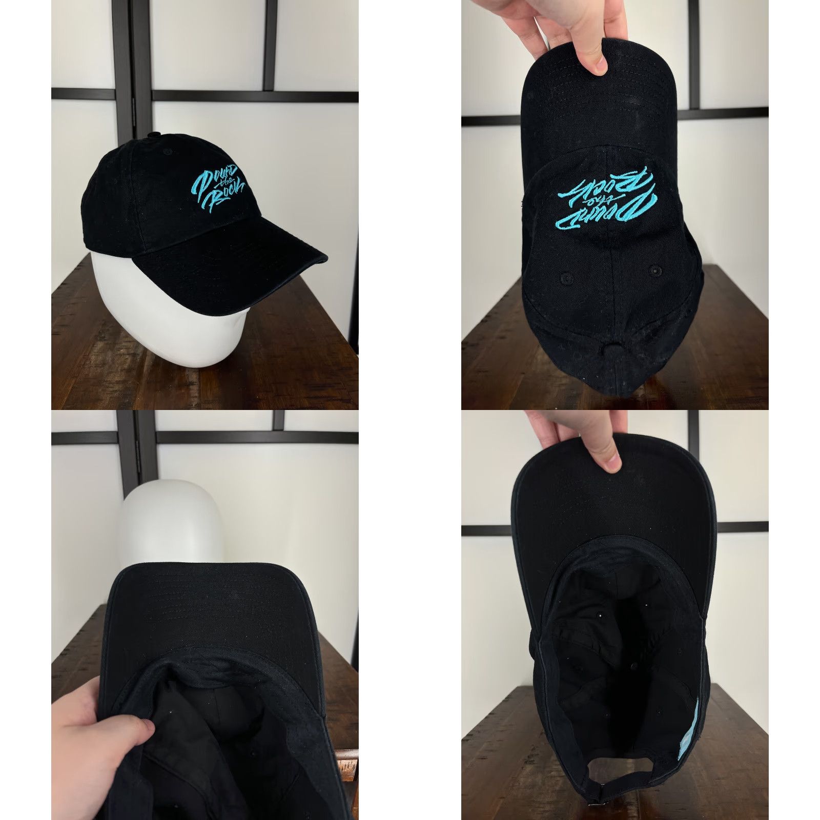 Vintage Pound The Rock Hat Cap Strap Back One Size Adult Black Cotton Twill Outdoor Baseball Cap Men Adjustable Lightweight Logo Outdoor Size ONE SIZE - 8 Thumbnail