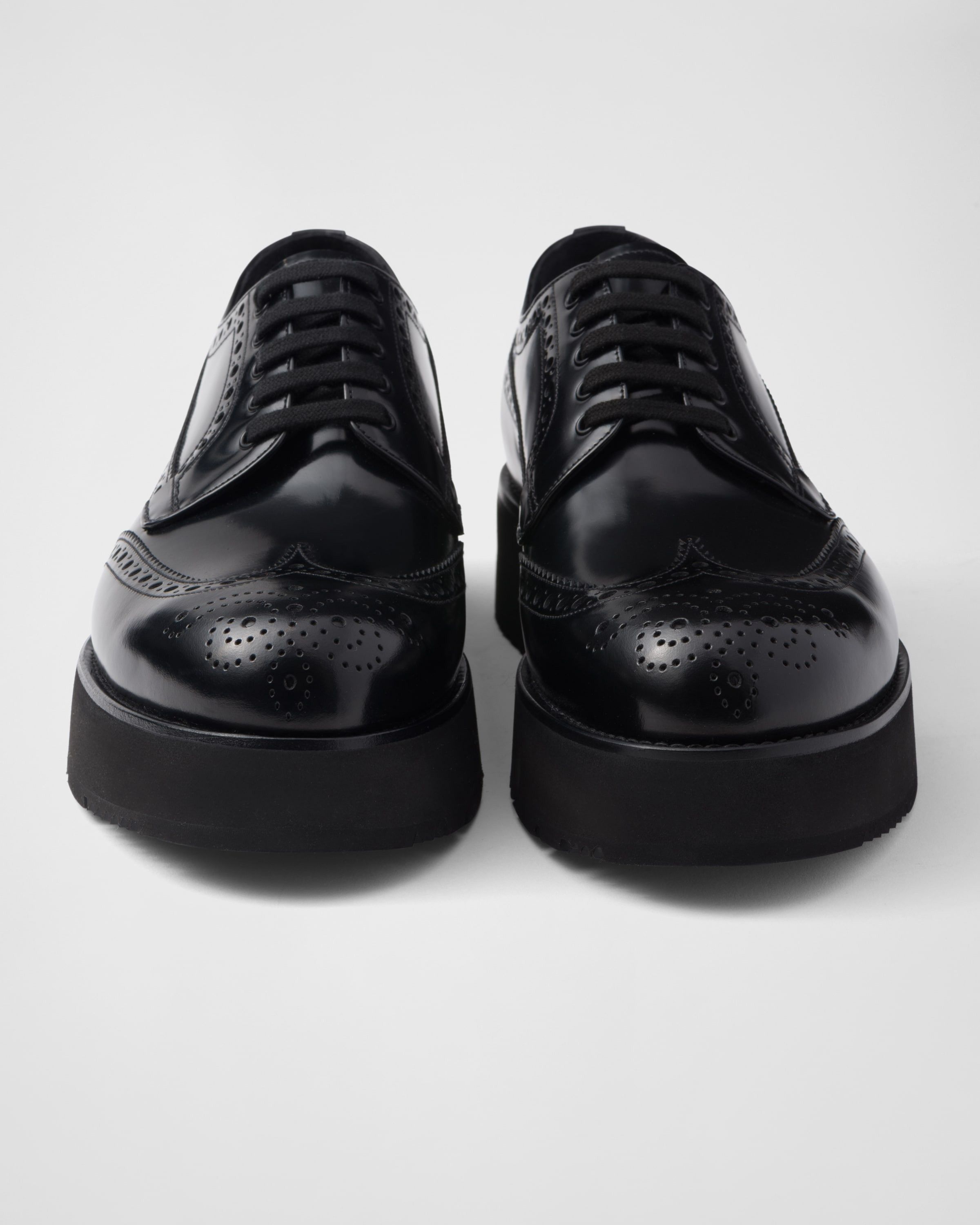 Prada o1la1rc1a0925 Brushed Leather Derby Brogues in Black Size US 10 / EU 43 - 5 Thumbnail