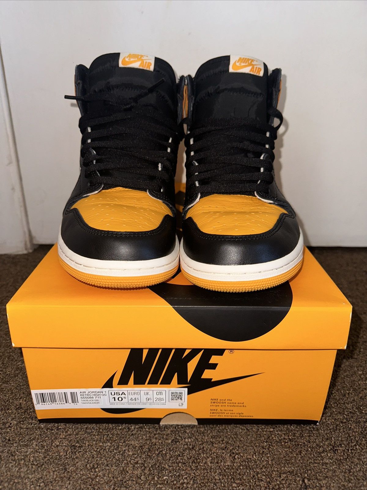 Size Air Jordan Yellow toe