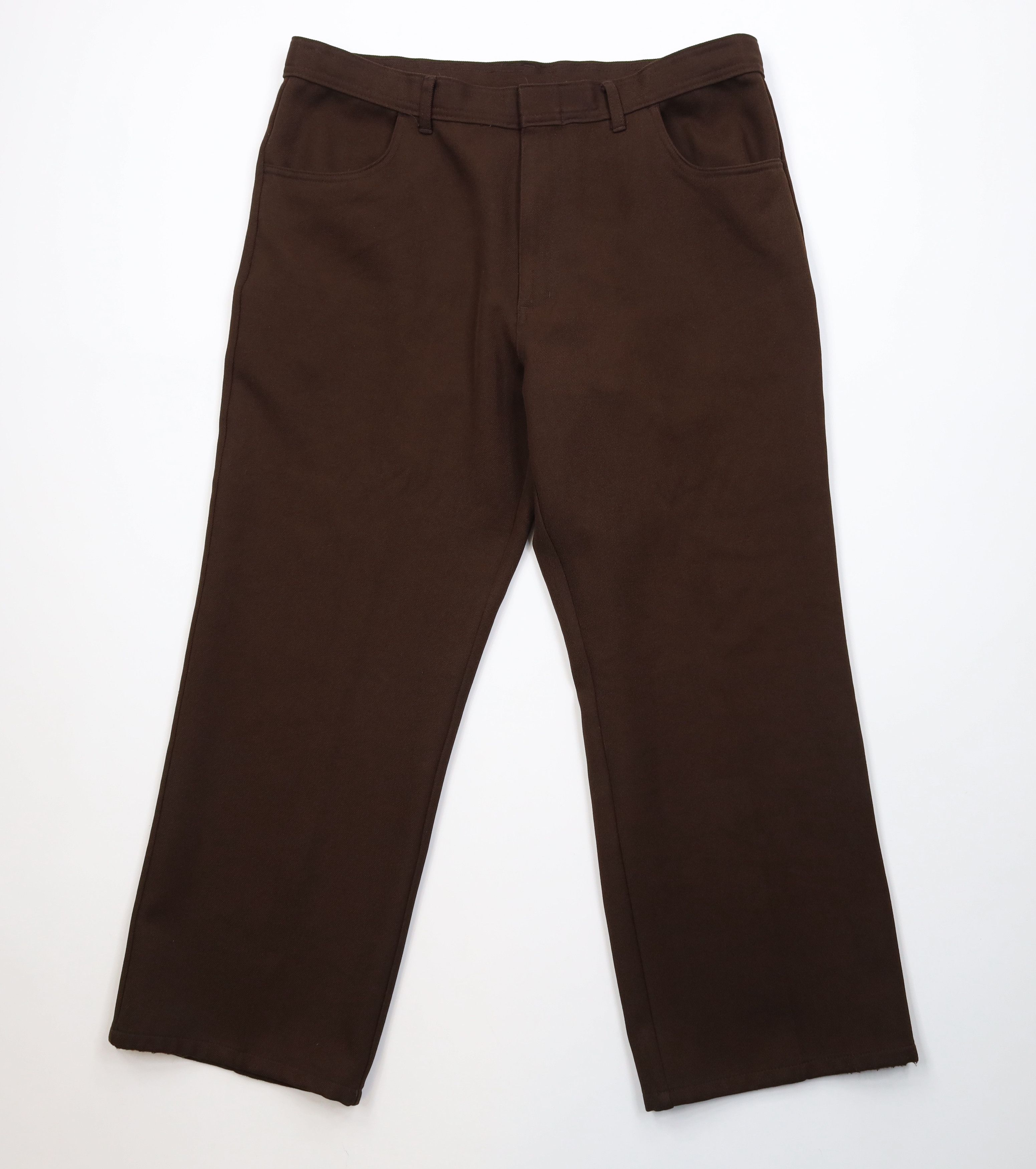 Vintage Vintage 90s Streetwear Flared Wide Leg Chino Pants Brown Size US 38 / EU 54 - 1 Thumbnail