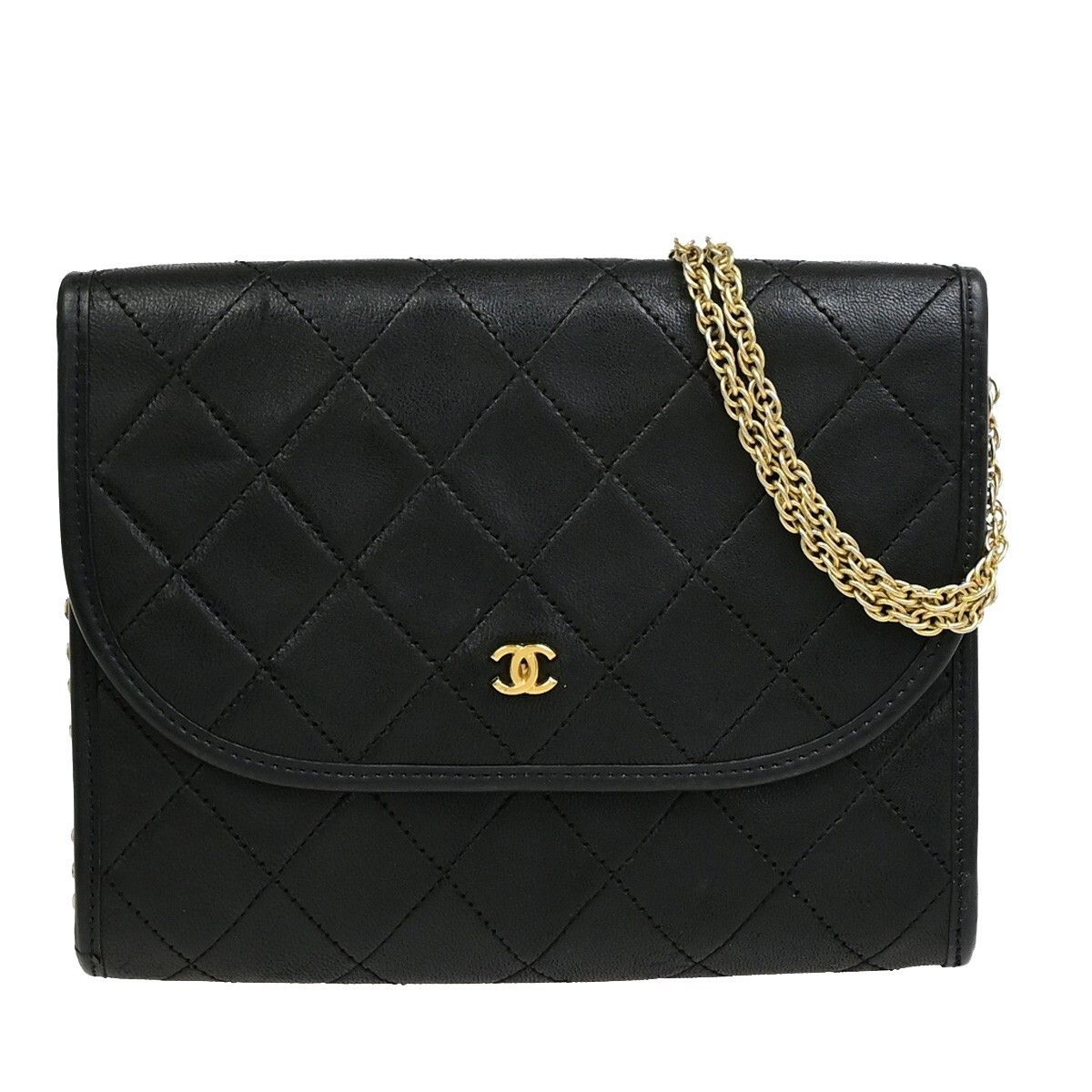 Chanel Chanel Vintage Round Flap Bag Quilted Lambskin Size ONE SIZE - 1 Thumbnail