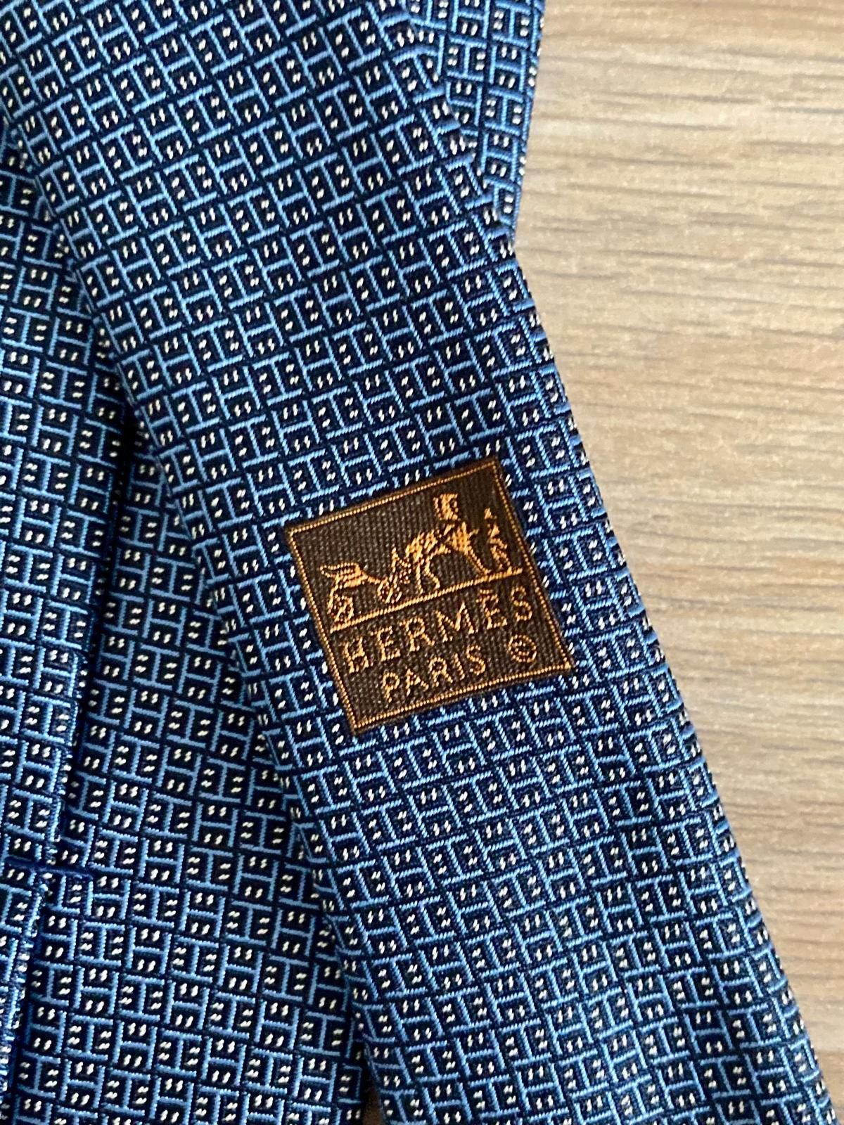 Hermes Blue Hermès Tie Size ONE SIZE - 2 Thumbnail