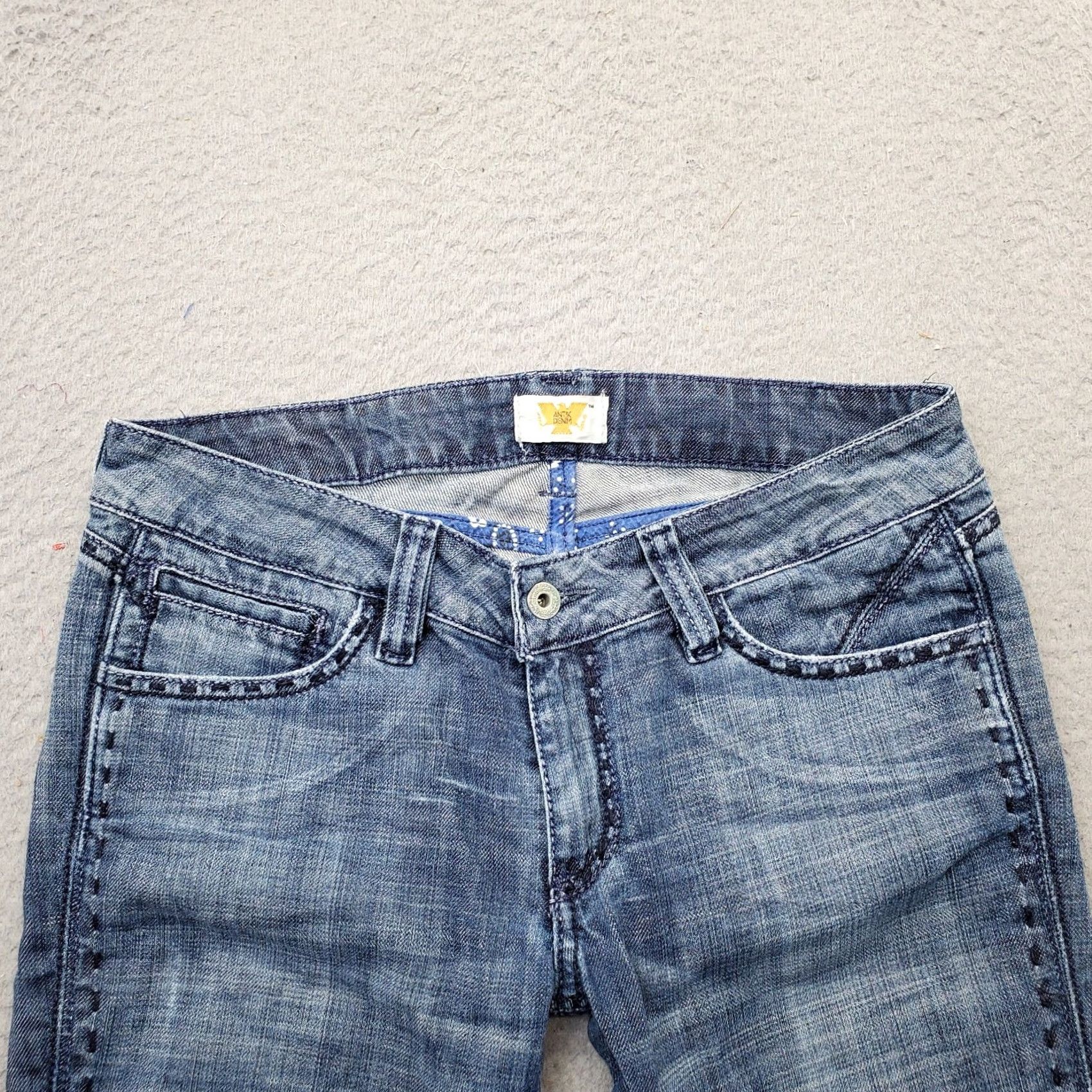 Denime Antic Denim Jeans Womens Size 29 Blue Denim Low Rise Straight Fit Thick Stitch - Womens Jeans 29 Blue Denim Low Rise Straight Antic Denim Jeans Size 29" - 6 Thumbnail