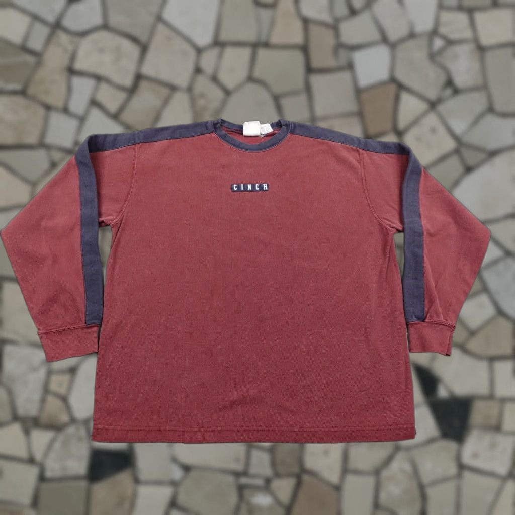 Vintage VINTAGE Cinch Shirt Mens Medium Red Blue Thick Western Pullover Crew Neck Cowboy Rodeo 90s Mens Size US M / EU 48-50 / 2 - 1 Thumbnail