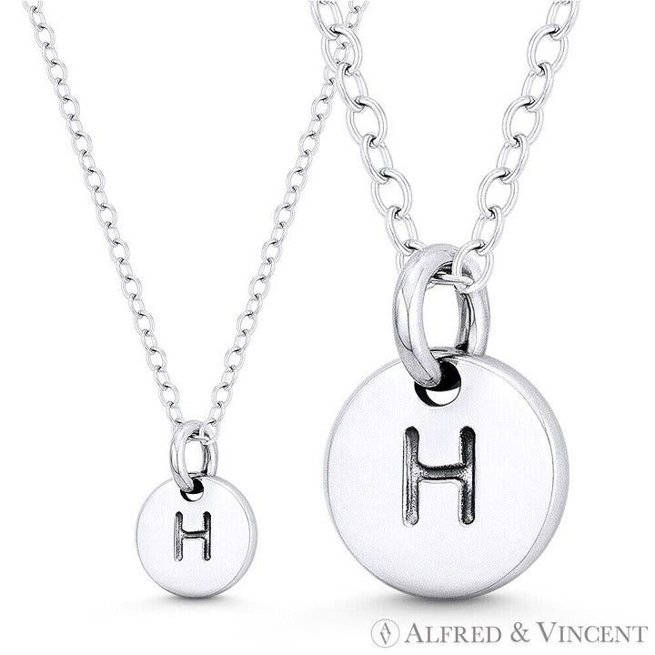 Other Initial Letter "H" Engraved Tiny Circle Pendant Size ONE SIZE - 1 Preview