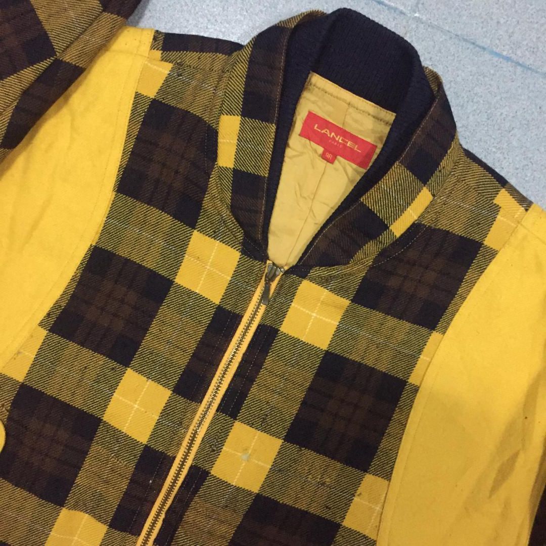 Lancel × Vintage Distressed Vintage Wool Plaid Nova Jacket Lancel Paris Size M / US 6-8 / IT 42-44 - 4 Thumbnail