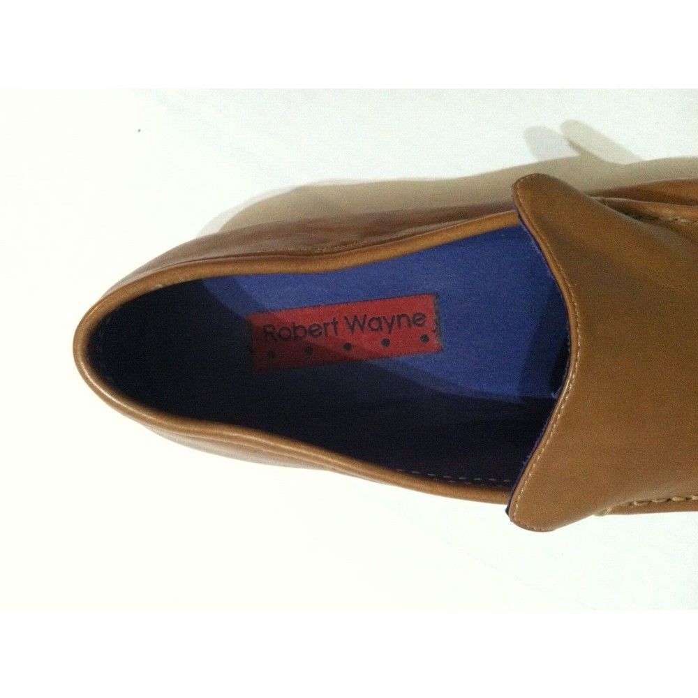 Robert Wayne ROBERT WAYNE MENS NEW BROWN LEATHER SLIP-ON SHOES 9 1/2D Size US 9.5 / EU 42-43 - 6 Thumbnail