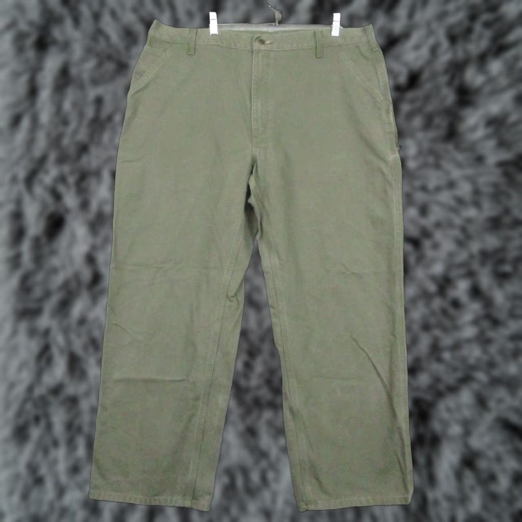 Carhartt VINTAGE Carhartt Original Dungaree Fit Carpenter Pants Green 42x30 B151 Canvas Size US 42 / EU 58 - 1 Thumbnail
