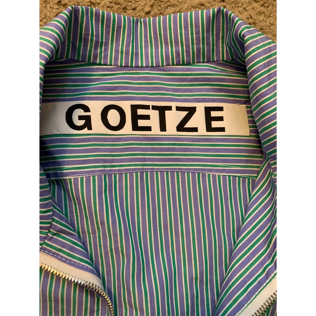 GOETZE GOETZE PLEATED CROPPED STRIPE SHIRT JACKET Size US S / EU 44-46 / 1 - 21 Thumbnail