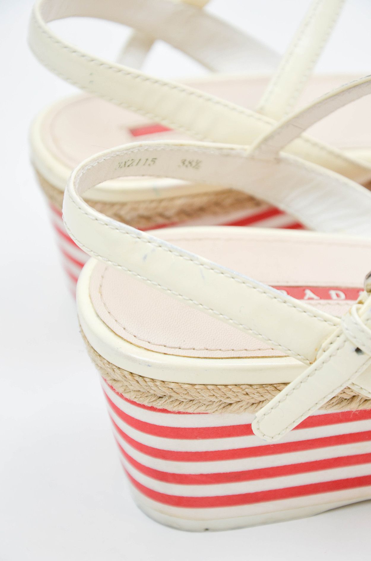 Prada Prada Linea Rossa Beige Leather Wedges Platform Size 38.5 Size US 7.5 / IT 37.5 - 7 Thumbnail