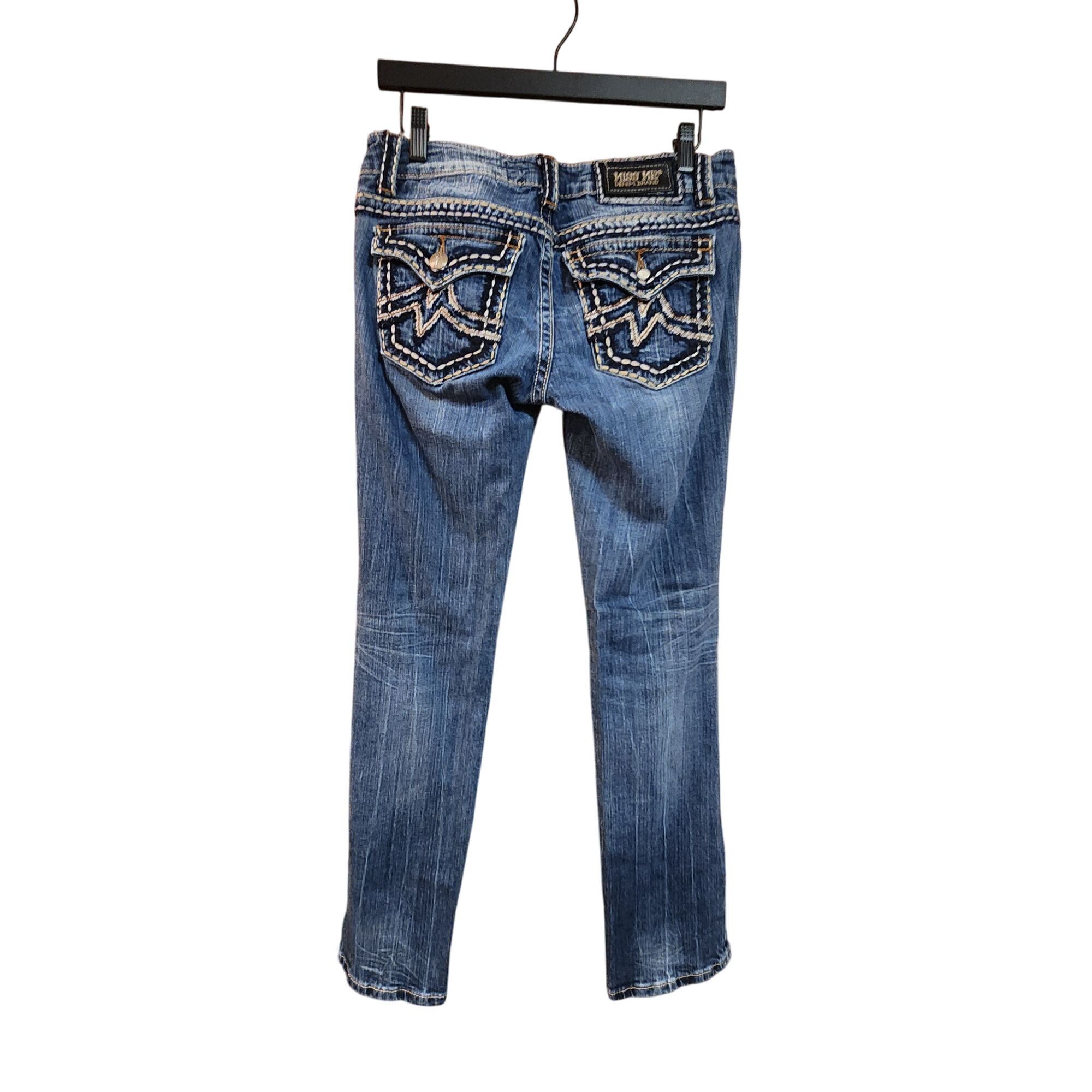 Miss Me Miss Me Womens Distressed Bootcut Jeans With Embroidered Poc Size 30" / US 8 / IT 44 - 3 Thumbnail