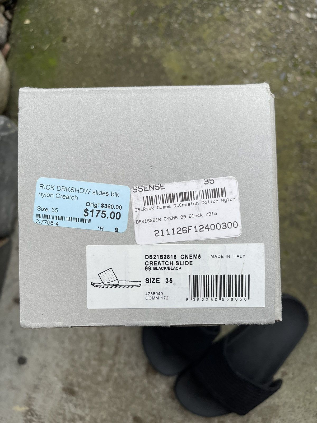 Rick Owens SS21 DRKSHDW COTTON NYLON CREATCH CARGO SLIDES Size US 5 / IT 35 - 4 Thumbnail