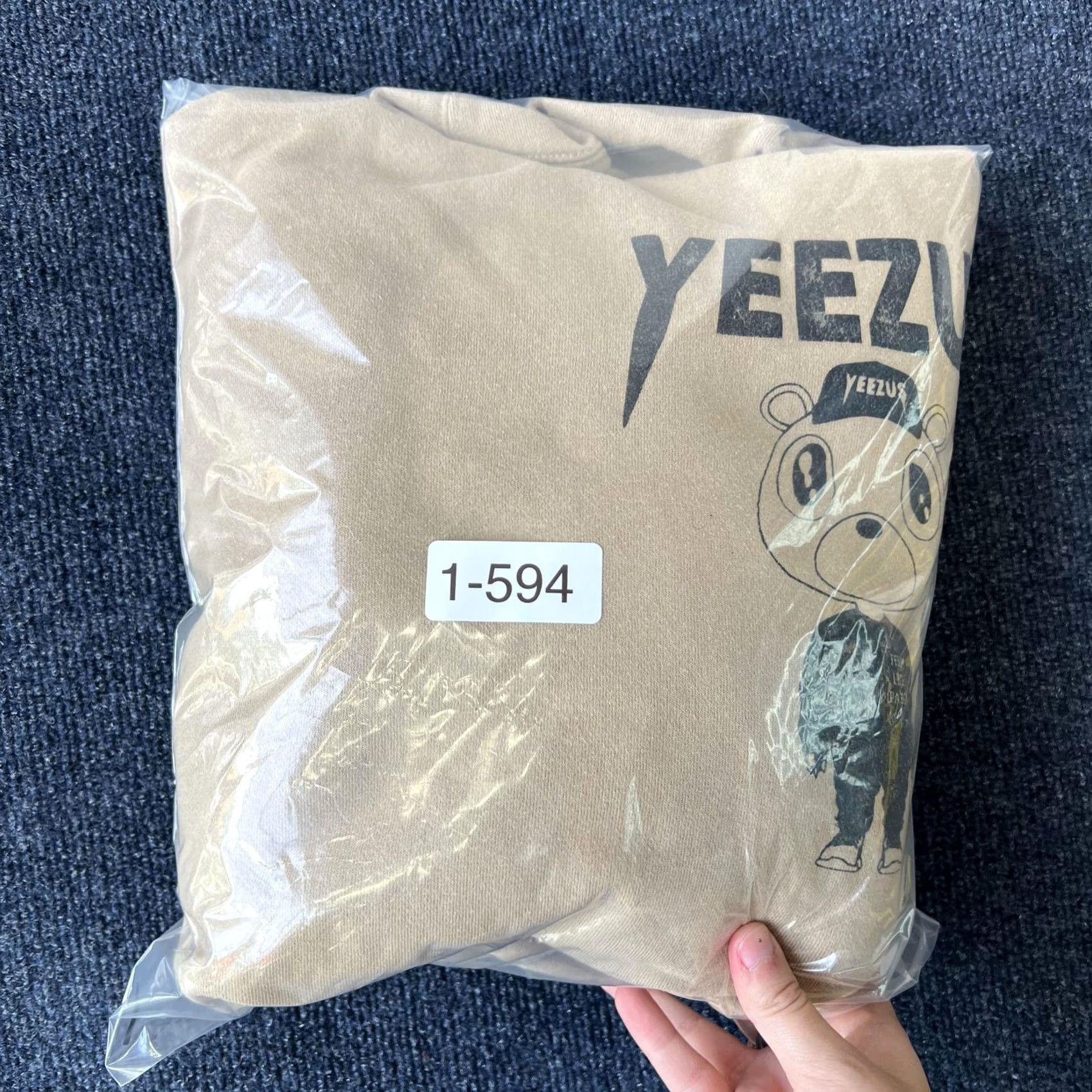 Vintage Yeezus Hoodie Mens Large Tan Kanye West Bear Graphic Pullover Sweatshirt Hip Hop Pullover Hooded Pockets Drawstring Front Graphic Size US M / EU 48-50 / 2 - 7 Thumbnail