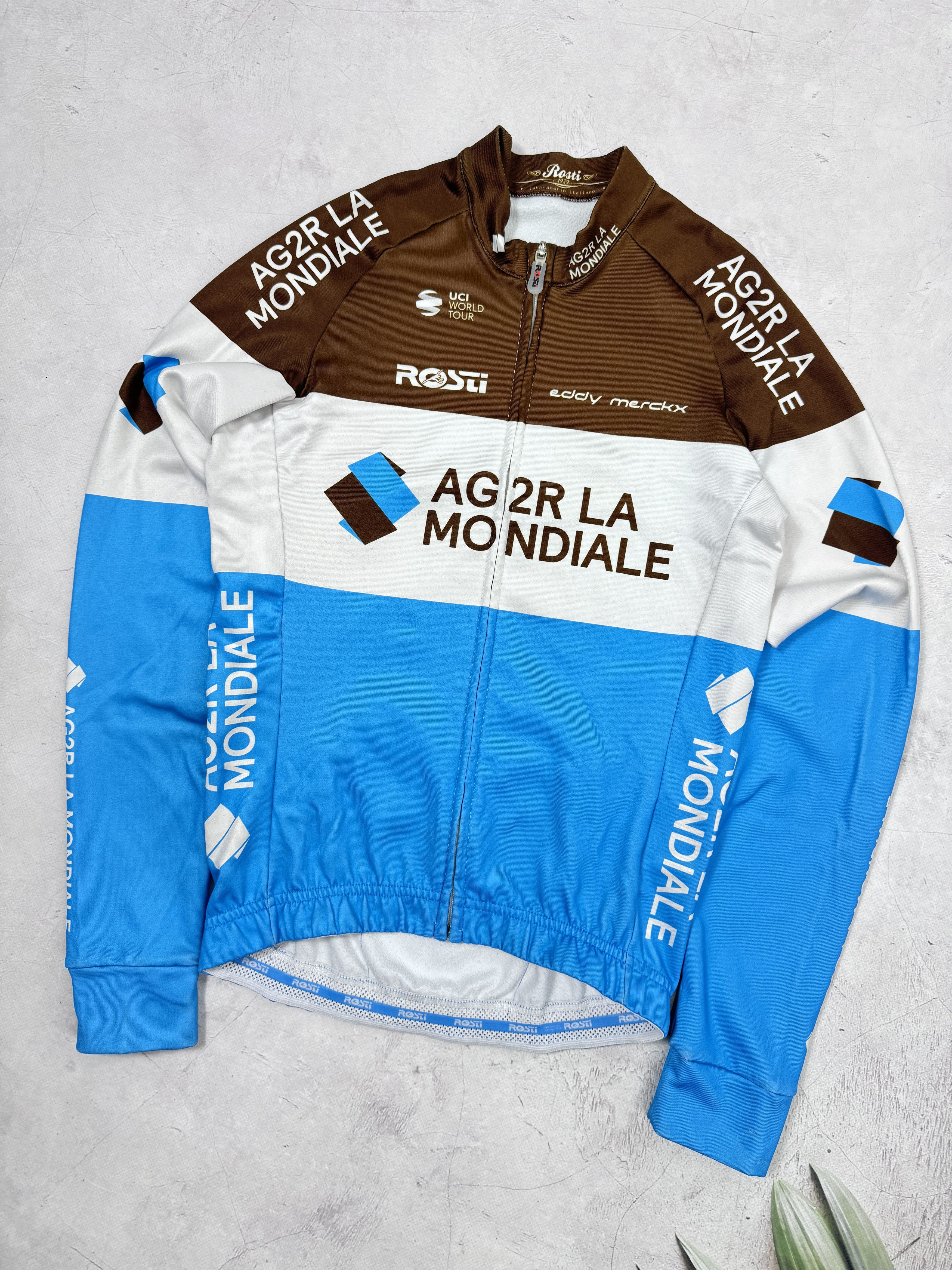 Vintage Rosti Warm Cycling Jersey Eddy Merckx AG2R LA Mondiale Size US XS / EU 42 / 0 - 2 Thumbnail