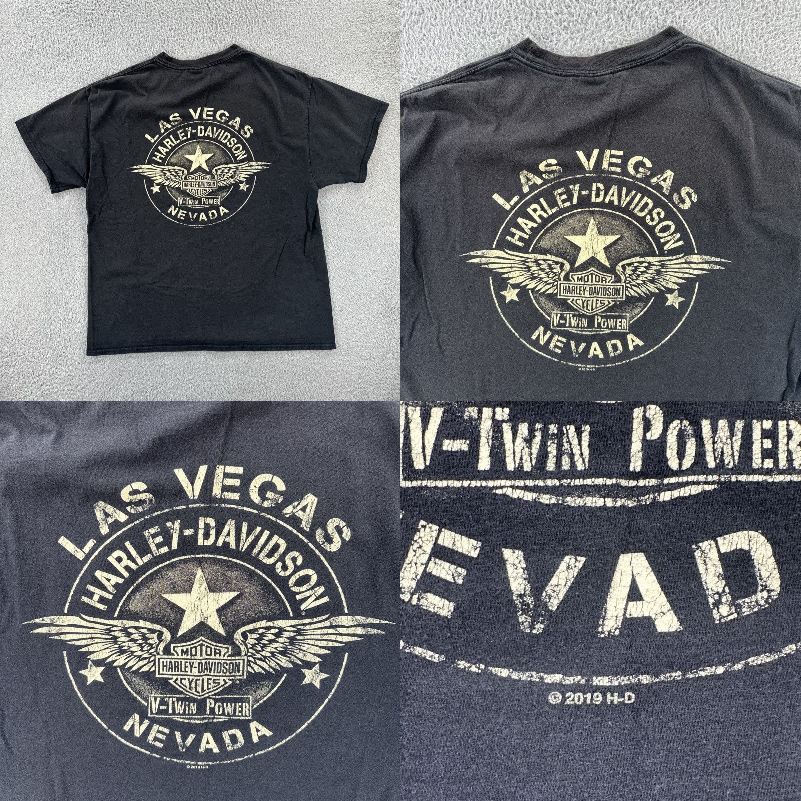 Harley Davidson VINTAGE Harley-Davidson Men’s XL Black Biker T-Shirt Las Vegas HD EUC Size US XL / EU 56 / 4 - 10 Thumbnail