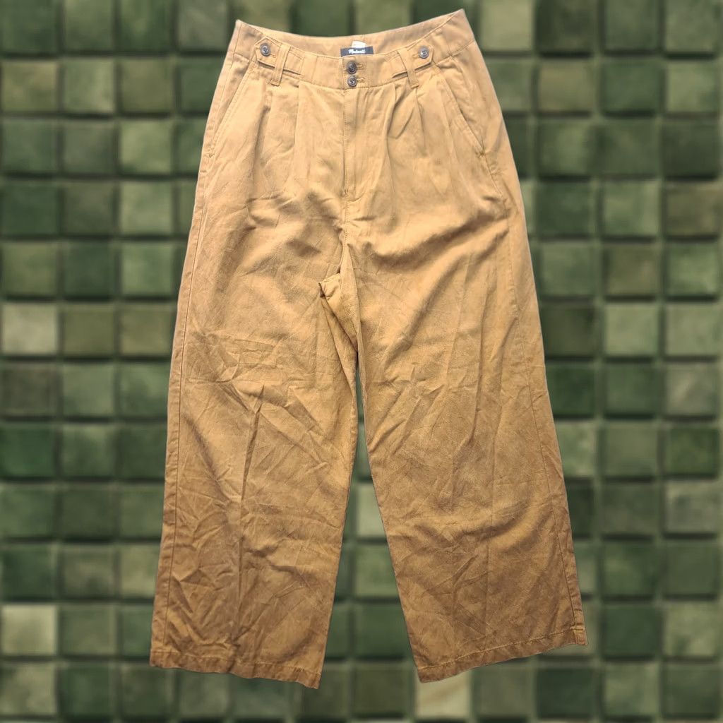 Madewell Madewell Harlow Pants Womens 6 Wide Leg 28x29 Regular Acorn Brown Linen Cotton Lyocell 90s Hipster Retro City Bohemian Fashion Pants Mens Girls? Size 28" / US 6 / IT 42 - 1 Thumbnail
