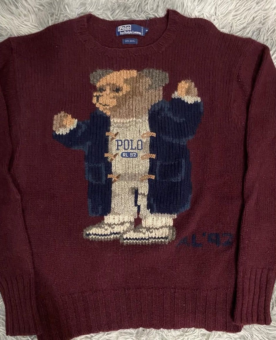 Polo Ralph Lauren Vintage Polo Ralph Lauren GRANDPA Bear Sweater Size US M / EU 48-50 / 2 - 2 Thumbnail