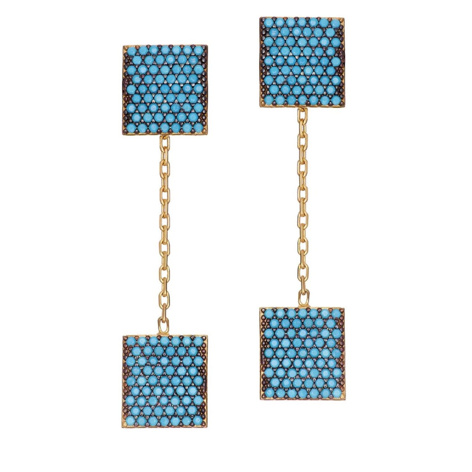 Other New 14K Gold Vermeil Turquoise Stone Earrings Size ONE SIZE - 3 Thumbnail