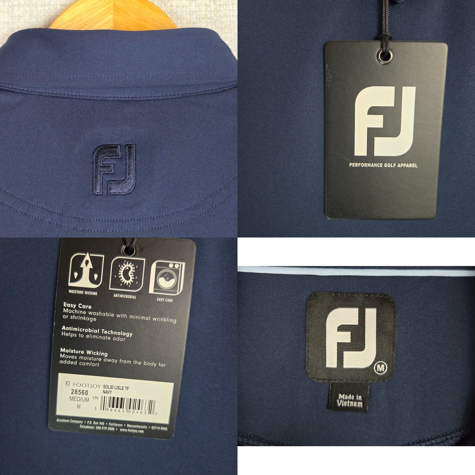 Footjoy FootJoy Old Elm Club Polo Shirt Mens Short Sleeve Navy Blue 88% Polyester 12% Spandex M Polo Shirt Golf Casual Athletic Size US M / EU 48-50 / 2 - 8 Thumbnail