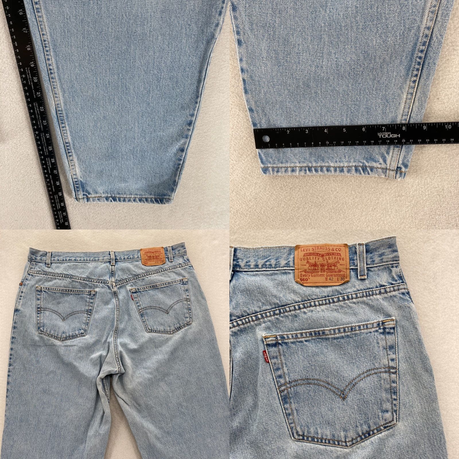 Levi's VINTAGE Levi's 560 Jeans Mens 42x30 Baggy Loose Tapered Blue Denim Skater 2001 Size US 42 / EU 58 - 8 Thumbnail