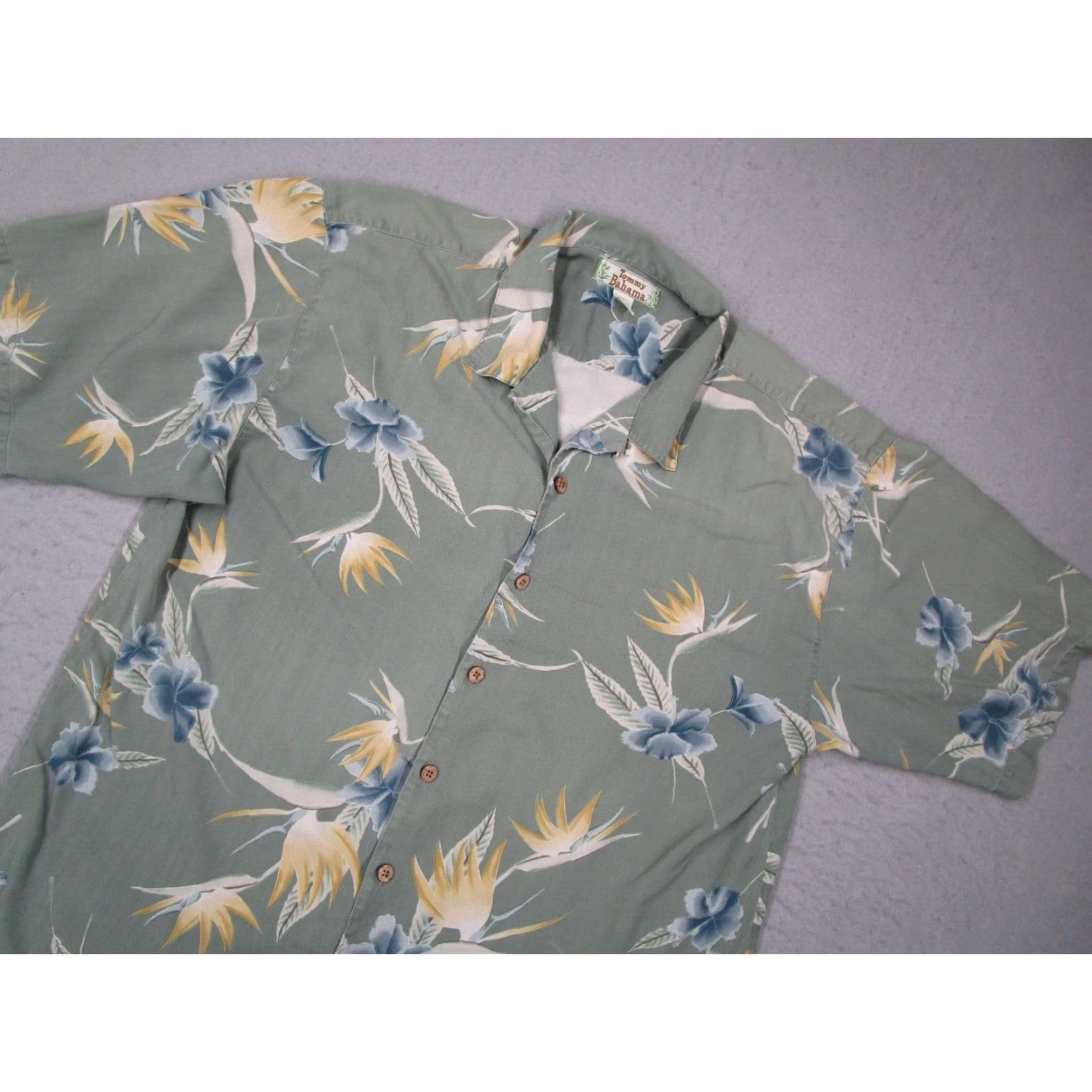 Tommy Bahama VINTAGE Tommy Bahama Shirt Mens Extra Large Green Silk Button Up Hawaiian Size US XL / EU 56 / 4 - 2 Thumbnail