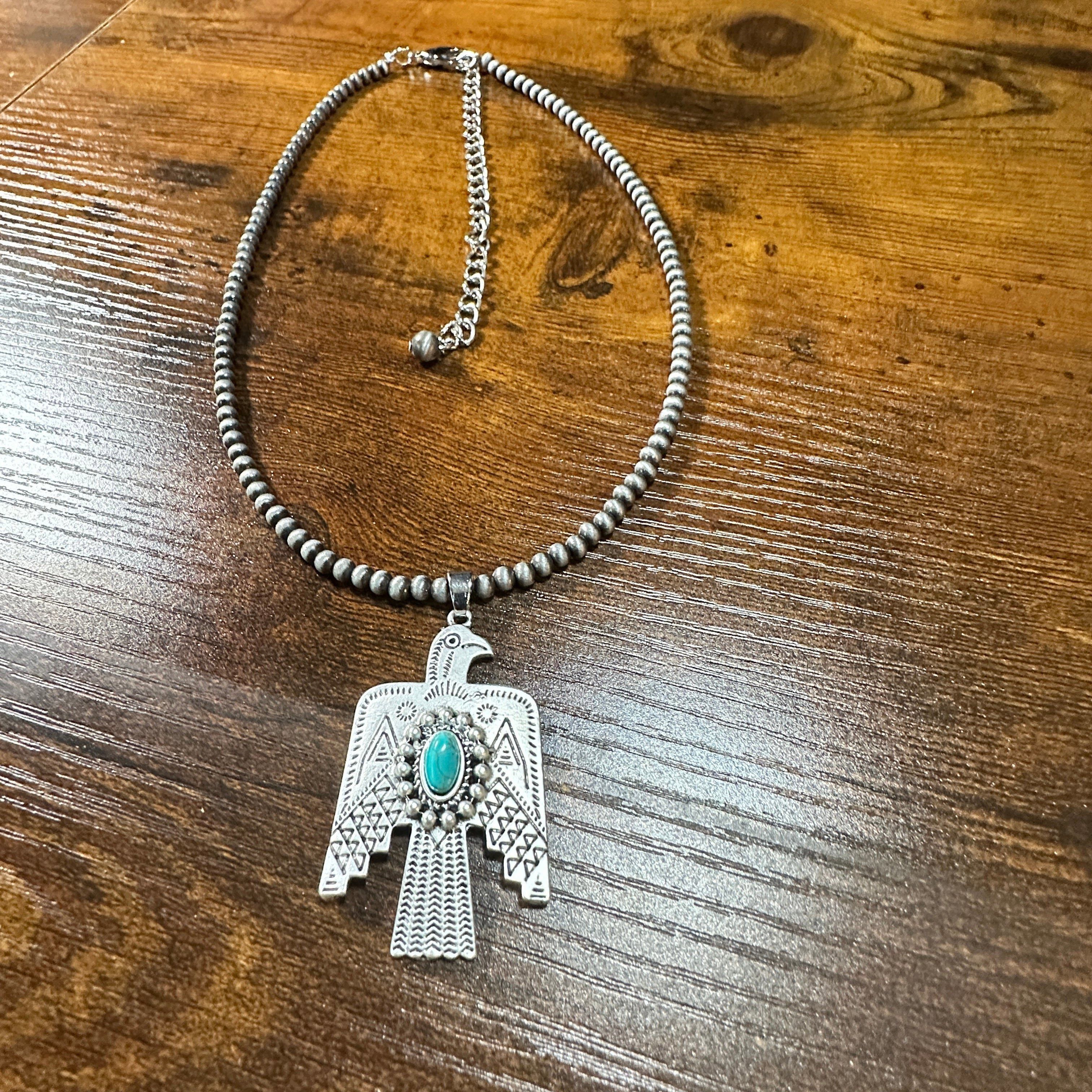 Other Navajo Thunderbird Turquoise Beaded Necklace, Native America Size ONE SIZE - 4 Thumbnail
