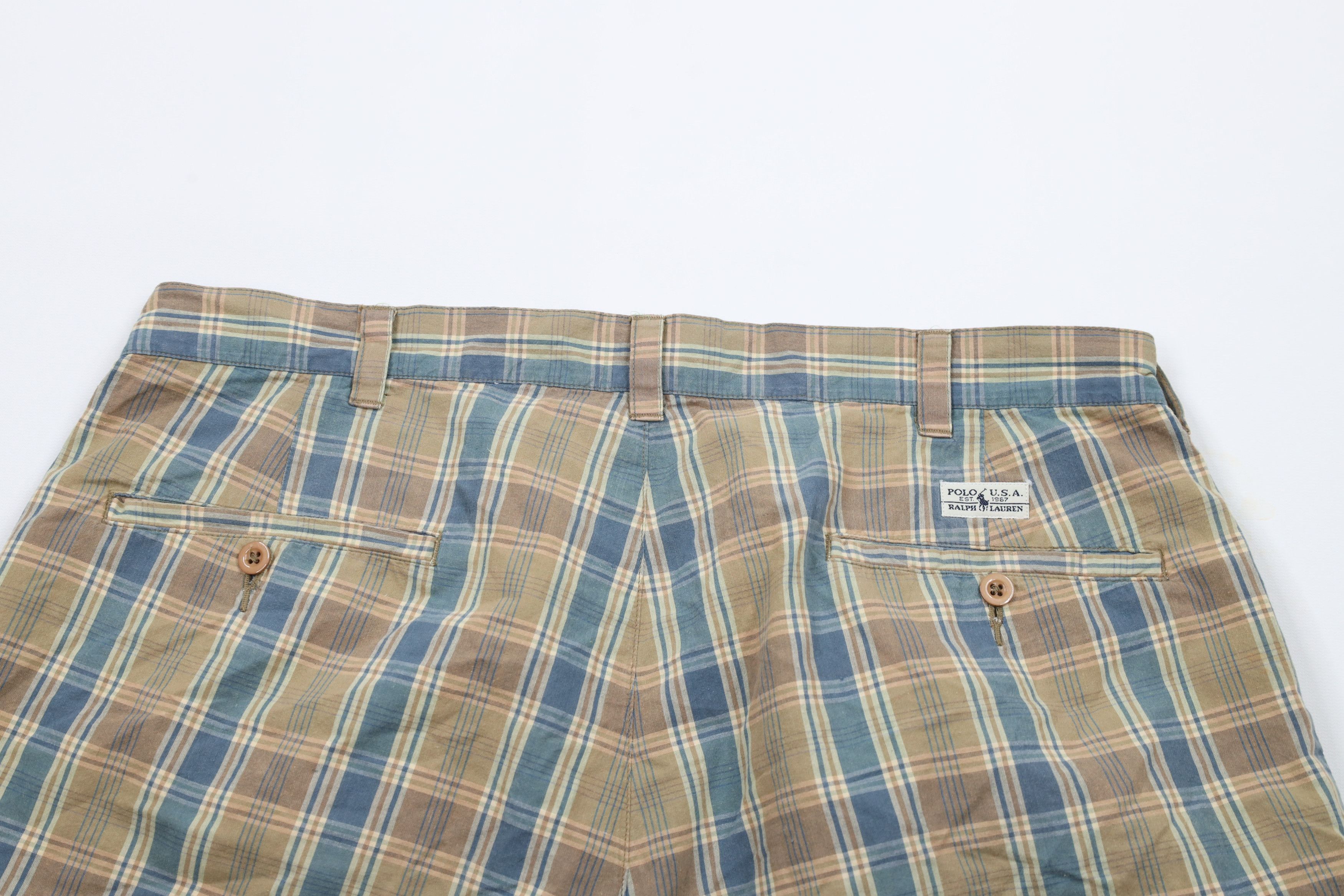Ralph Lauren × Vintage Vintage 90s Ralph Lauren India Madras Plaid Shorts Cotton Size US 34 / EU 50 - 10 Thumbnail