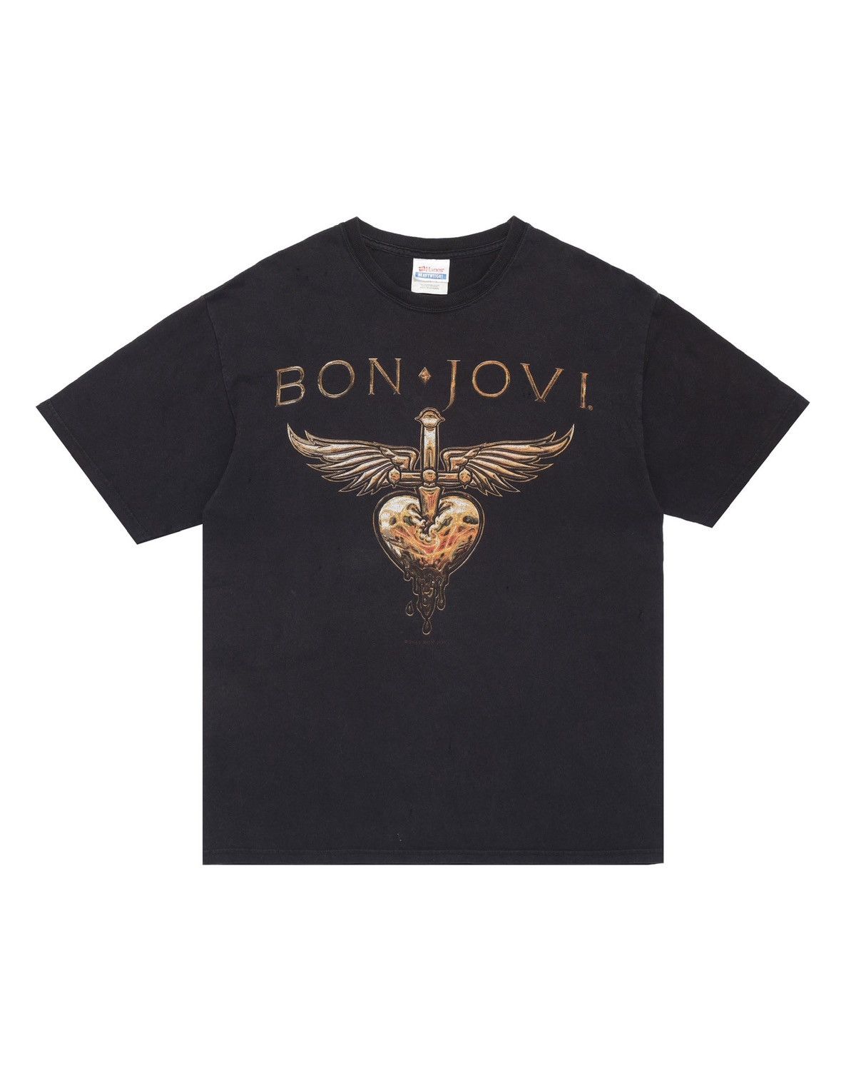 Band Tees Bon Jovi 2011 Tour Winged Dagger Heart Hanes Heavyweight Size US L / EU 52-54 / 3 - 1 Thumbnail
