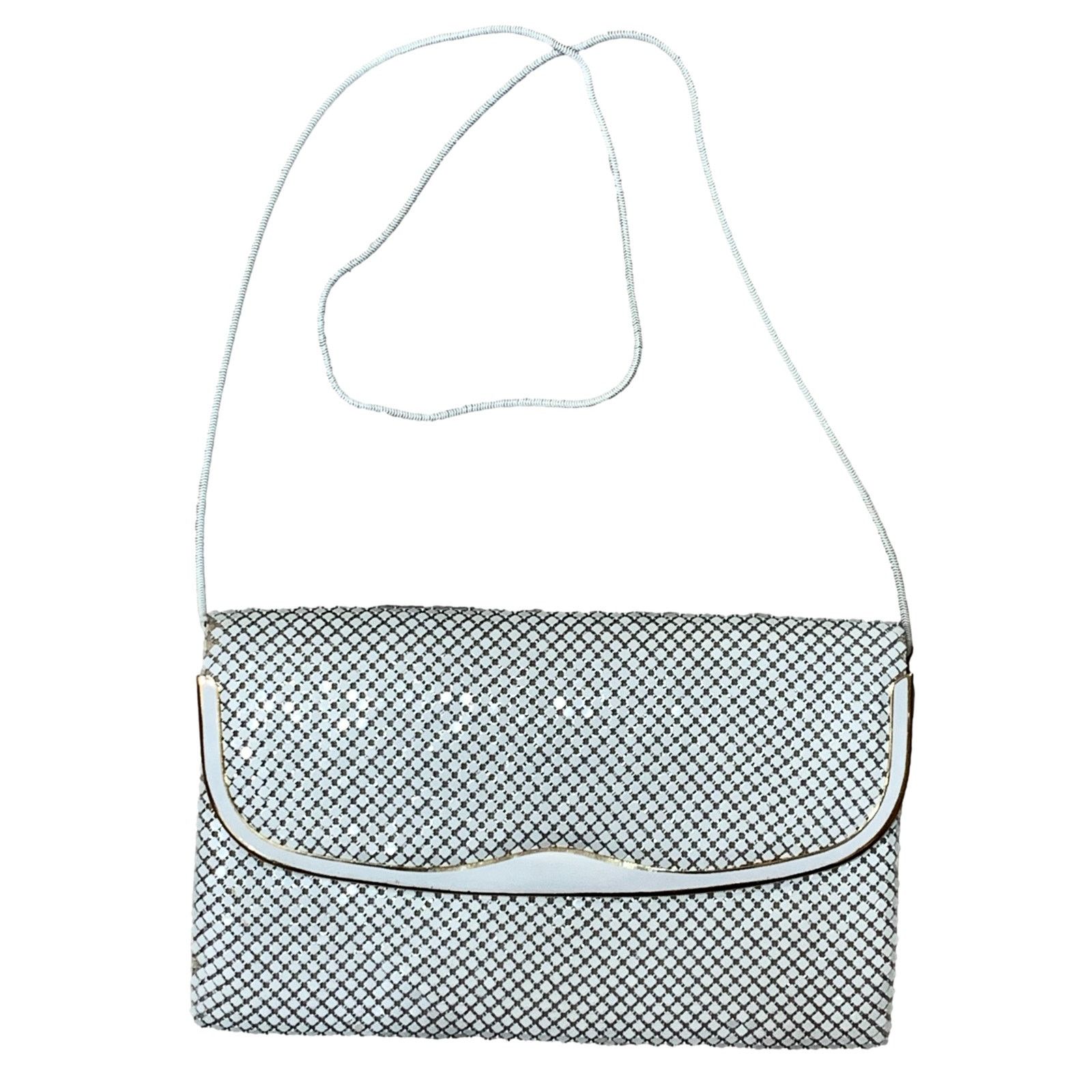 Vintage Vintage 70s White Metal Mesh Shoulder Bag | Clutch Size ONE SIZE - 2 Thumbnail