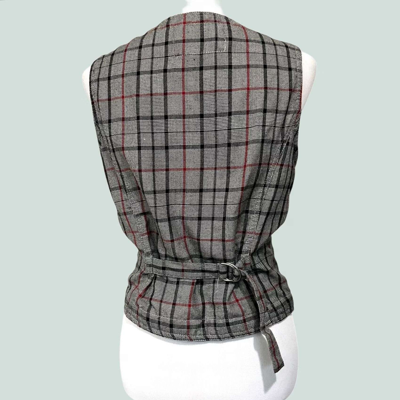 Vintage VINTAGE Plaid Vest Women's XL Shawl Collar Scoop Neck 90s Y2K Preppy Office/Academia Size XL / US 12-14 / IT 48-50 - 1 Thumbnail