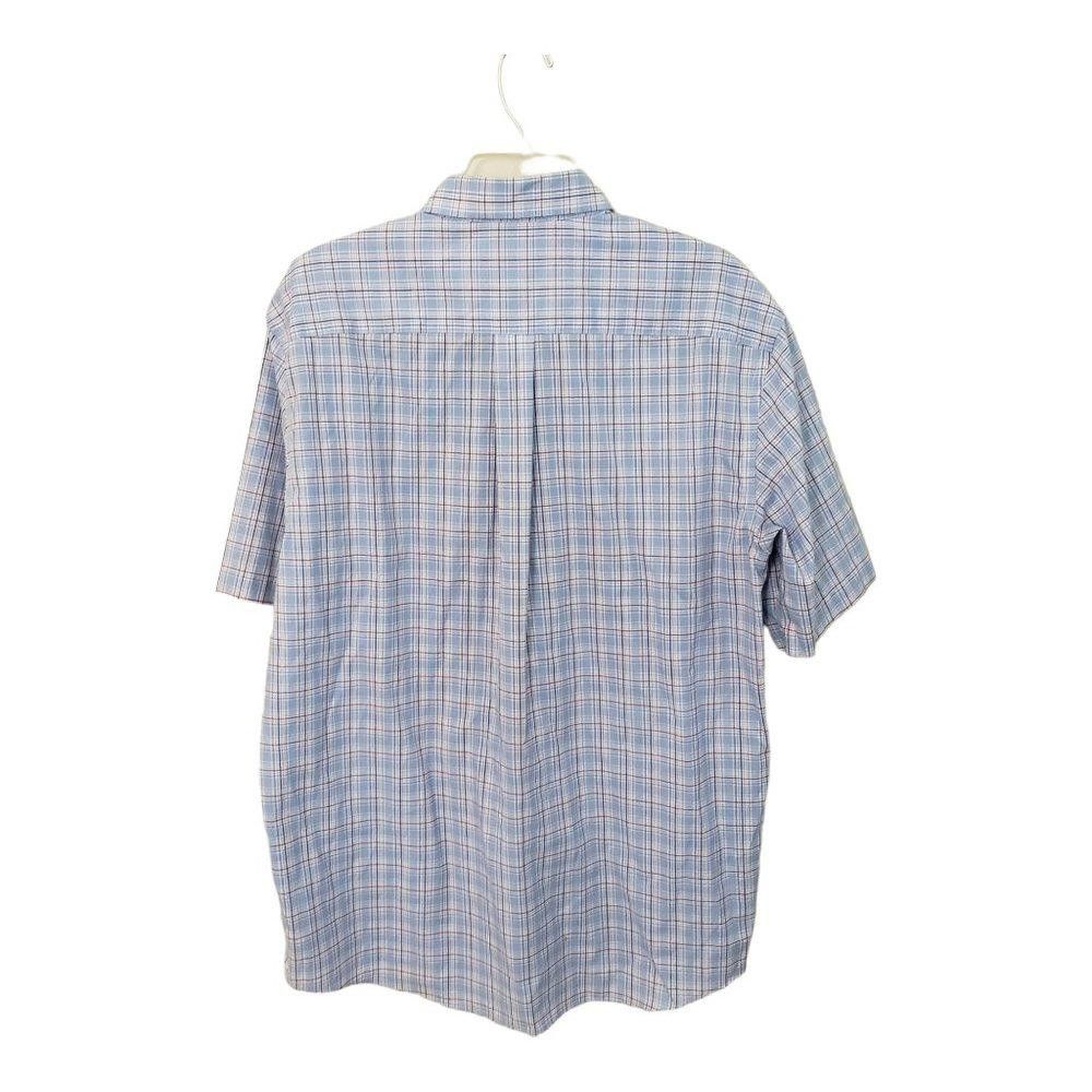 Designer CT452 Jos A Bank Traveller Blue Striped Short Sleeve Shirt L Size US L / EU 52-54 / 3 - 3 Thumbnail