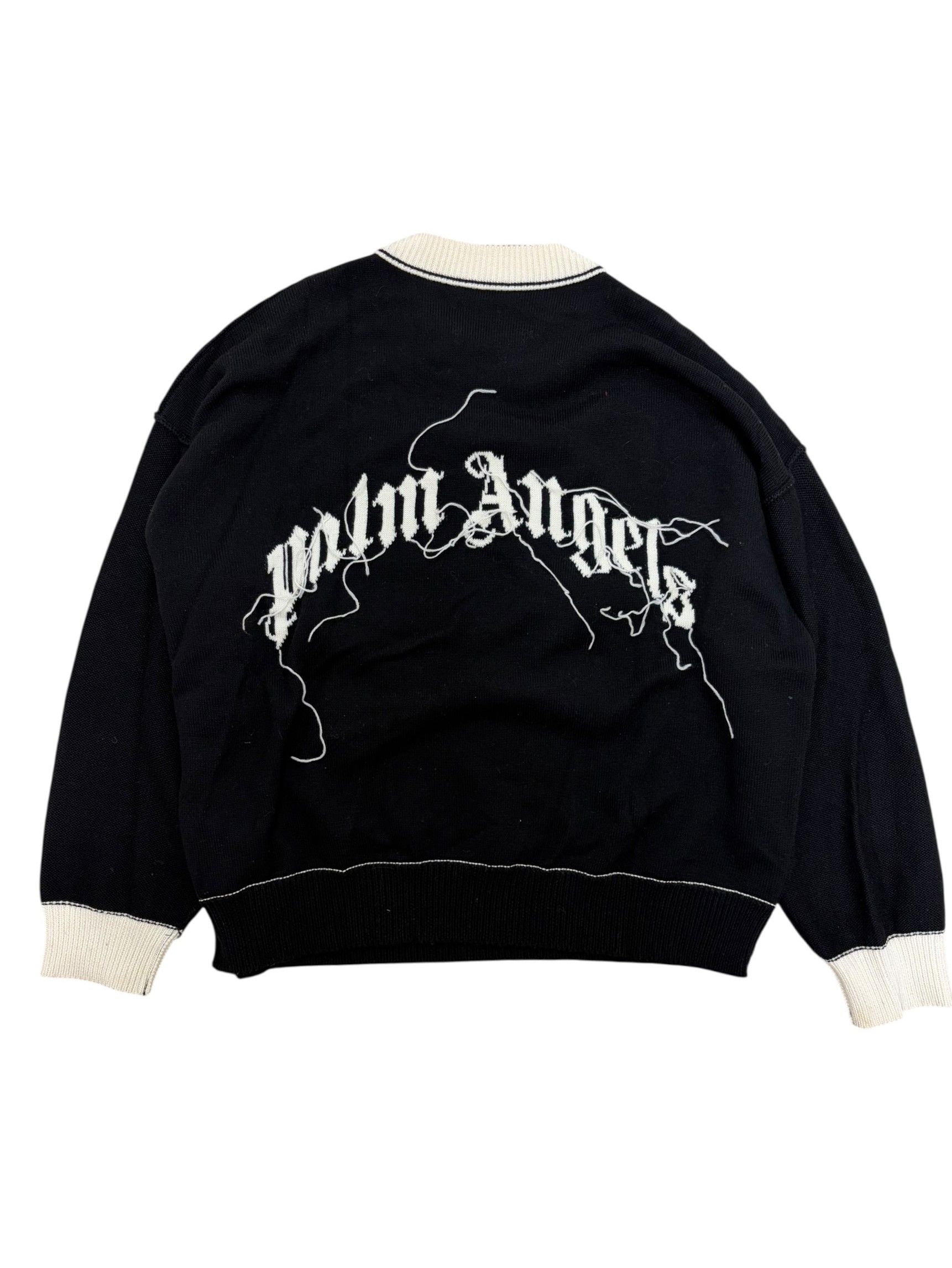 Palm Angels Palm Angels Black & White Skull Logo Wool Sweater Size US XL / EU 56 / 4 - 1 Thumbnail