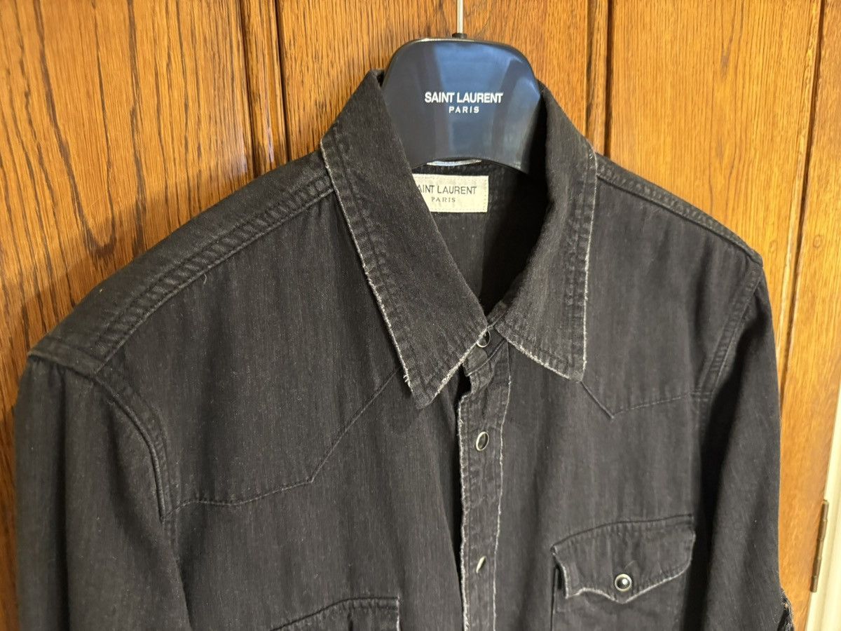 Saint Laurent Paris SS16 Saint Laurent surf sound crash black denim shirt Hedi M Size US M / EU 48-50 / 2 - 8 Thumbnail