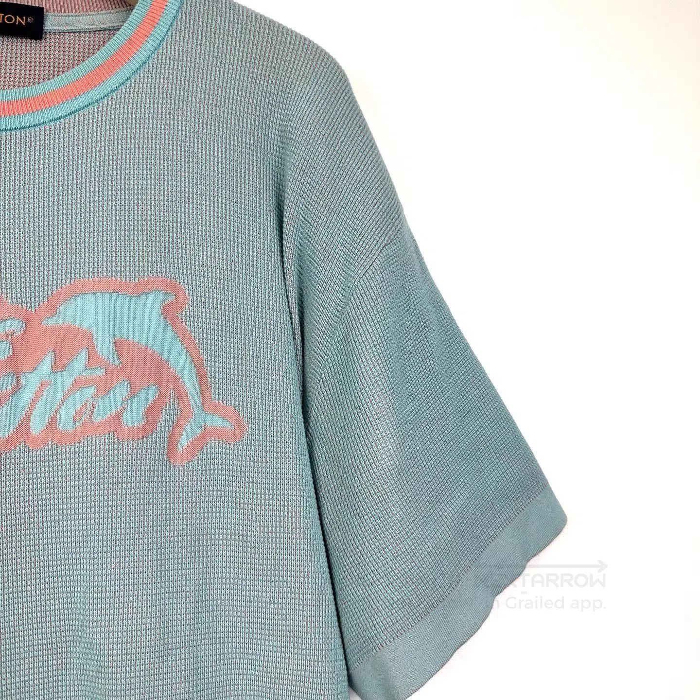 Louis Vuitton Blue Short-Sleeve Waffle Knit Shirt. Size US XL / EU 56 / 4 - 5 Thumbnail