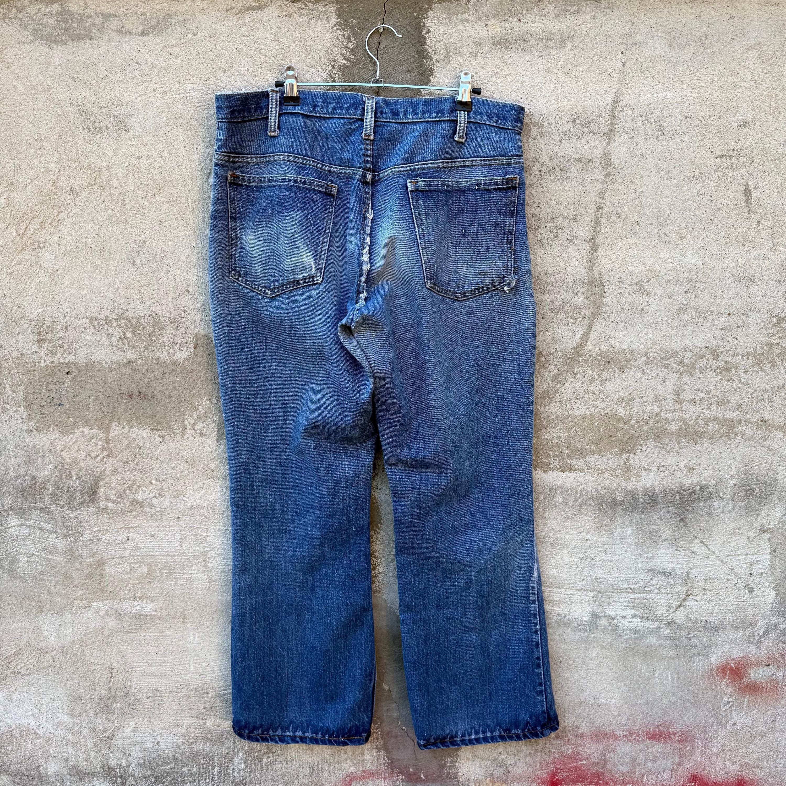 Vintage 70's Vintage Plain Pocket Distressed Medium Wash Denim Jeans Size US 34 / EU 50 - 2 Thumbnail