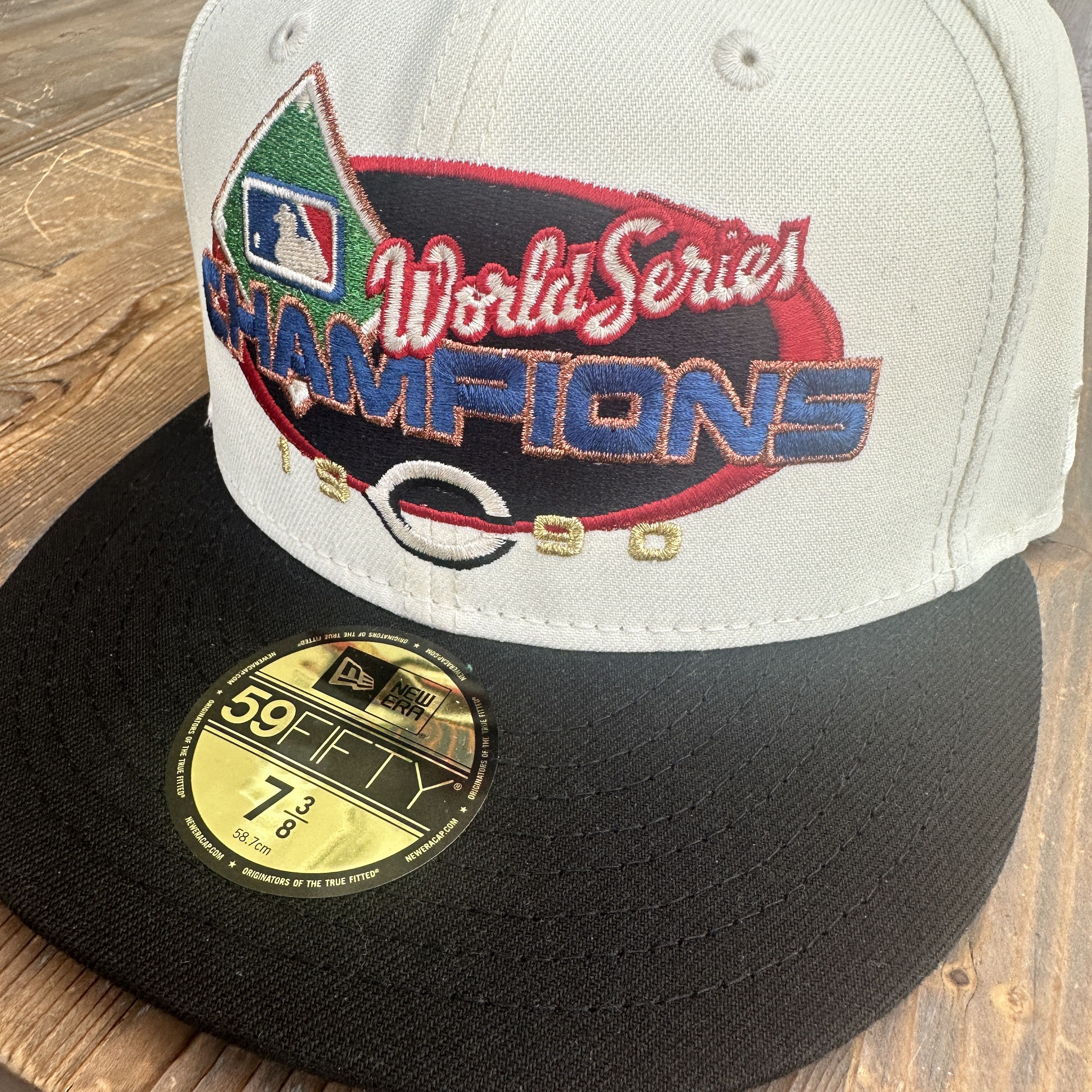 New Era MyFitteds Cincinnati Reds 1990 WS 59Fifty Fitted Hat 7 3/8" Size ONE SIZE - 2 Thumbnail