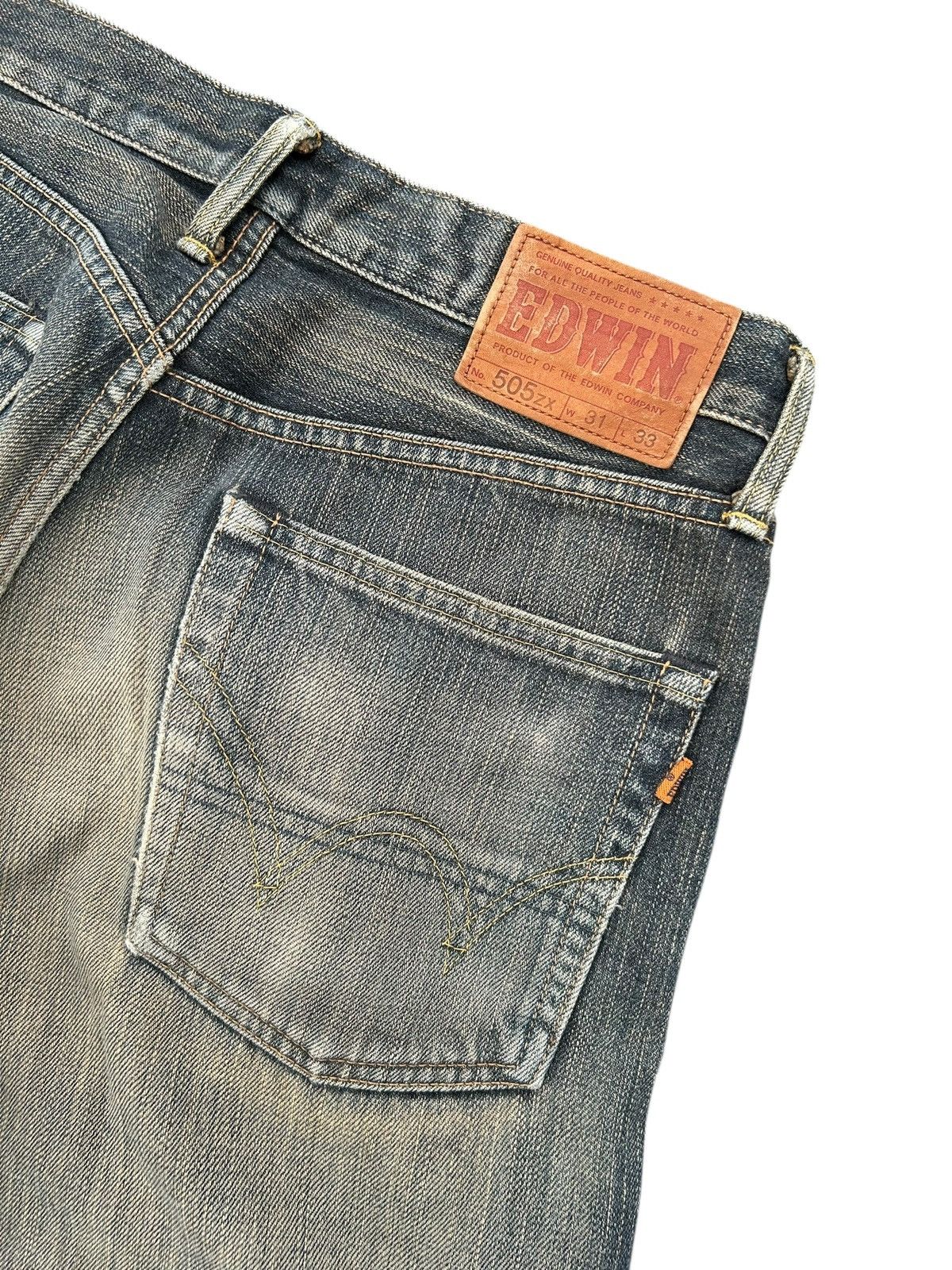 Japanese Brand × Kapital × Vintage Vintage Edwin Selvedge Distressed Denim Jeans Size US 32 / EU 48 - 4 Thumbnail