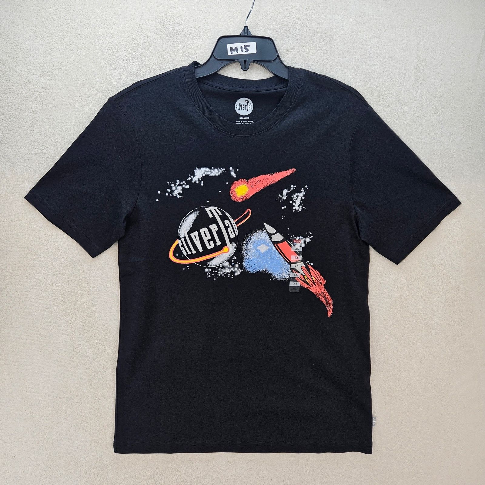 Levi's LEVI'S SILVERTAB MEN'S XS BLACK TSHIRT ROCKET SPACE Size US XS / EU 42 / 0 - 1 Thumbnail