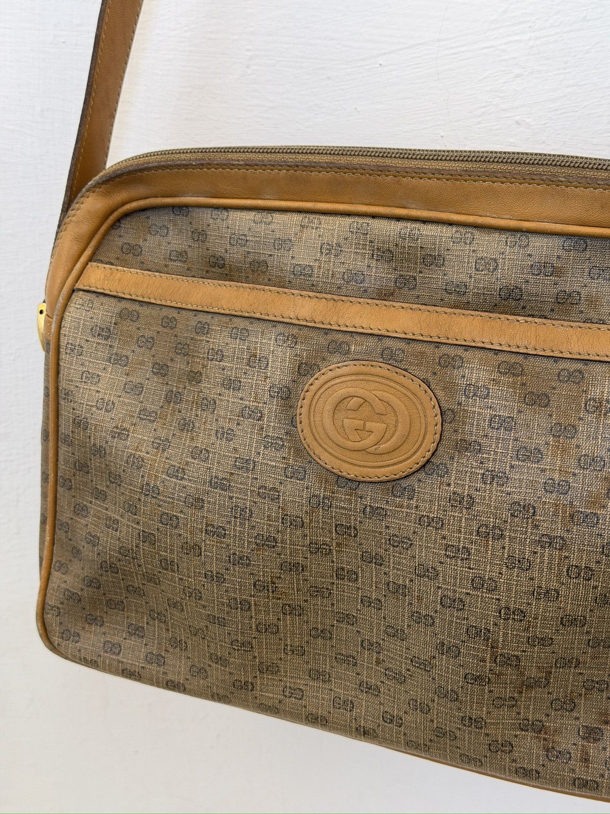 Gucci Vintage Rare 80s Gucci Micro GG Messenger Bag Unisex Size ONE SIZE - 3 Thumbnail
