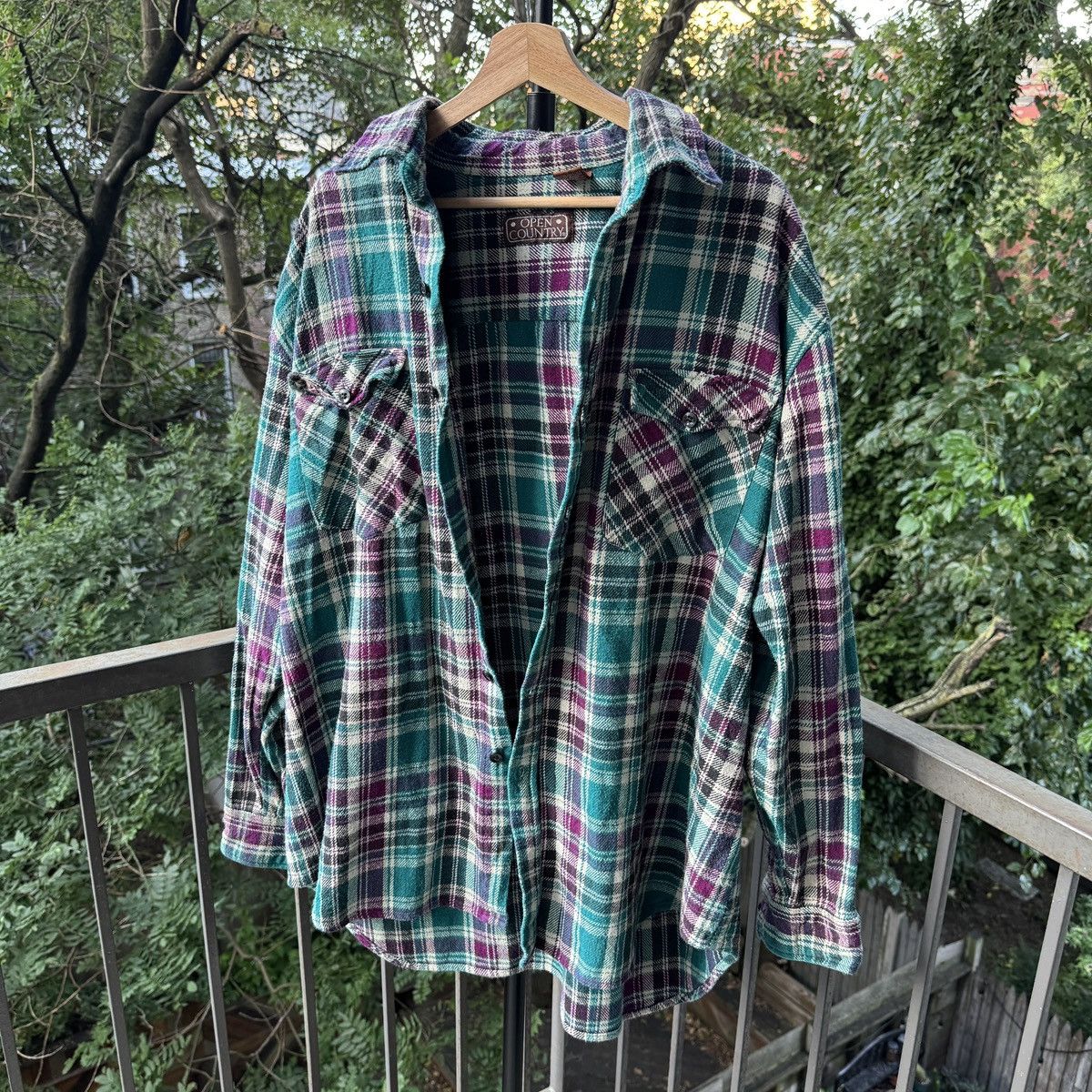 Vintage Thrashed Faded Distressed Flannel Shirt ERD Grunge Chrome Size US XL / EU 56 / 4 - 1 Thumbnail