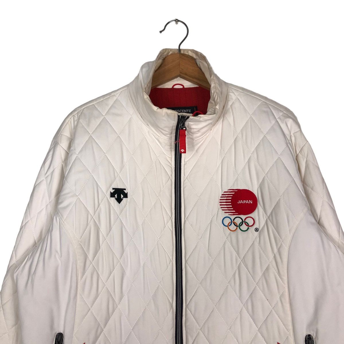 Descente 🔥Vintage Biker Jacket Olympic Japan Quilted Zipper Big Logo Size US L / EU 52-54 / 3 - 3 Thumbnail