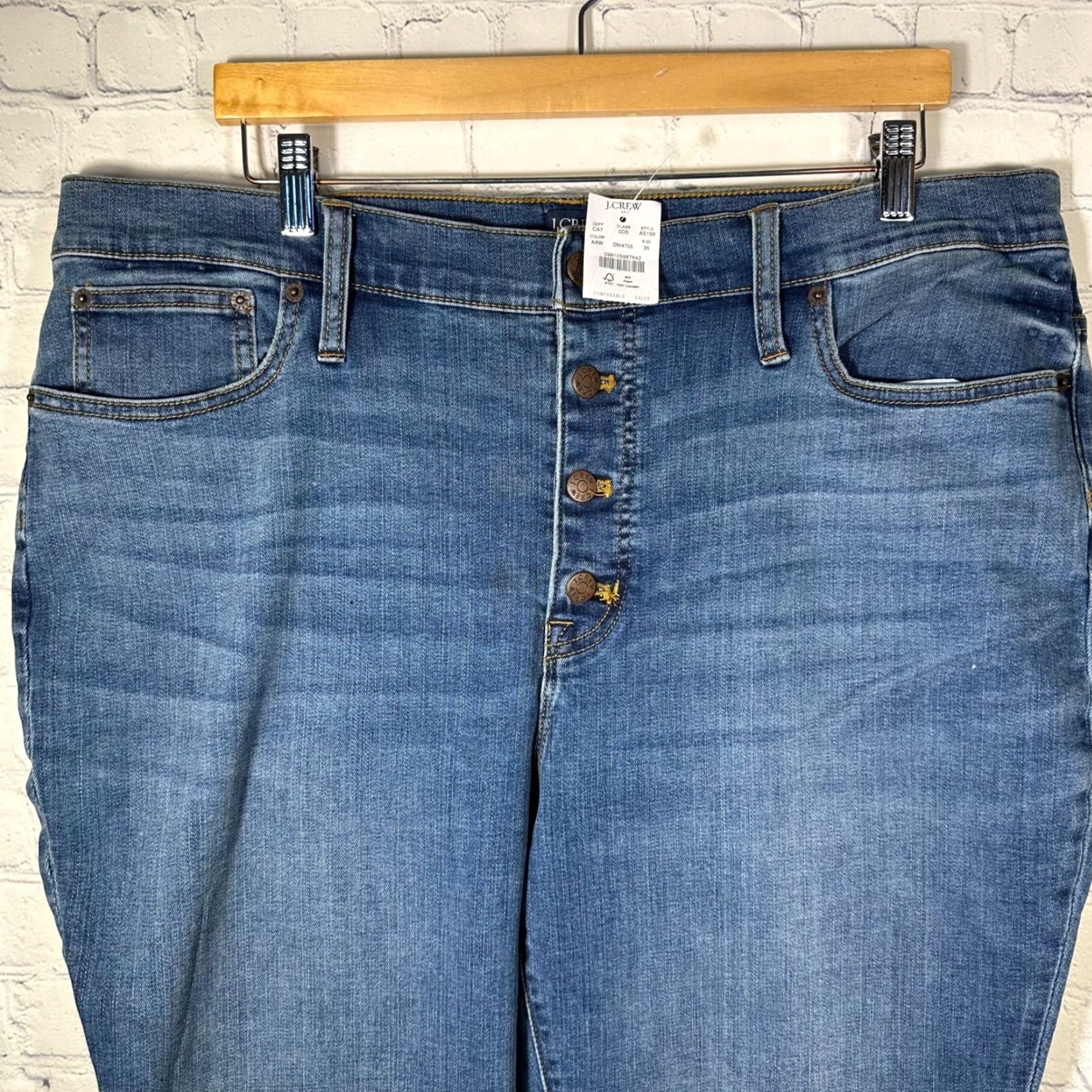 J.Crew J.Crew High Rise Skinny Jeans Button Fly Blue Denim Plus 35 Womens Vintage No New Size 24" / US 00 / IT 34 - 3 Thumbnail