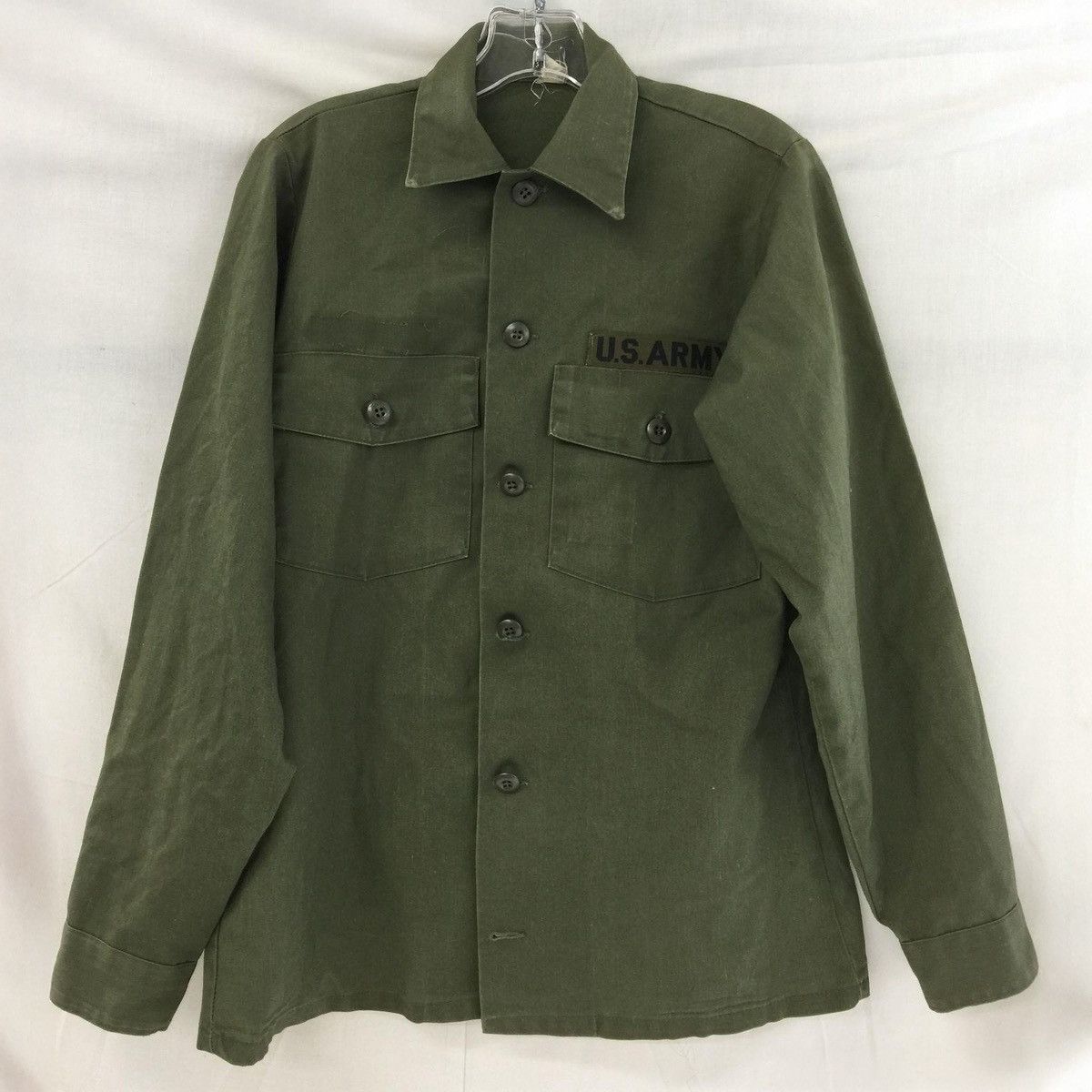 Vintage US Army Military Green Button Up Long Sleeve Pocket Shirt Size US S / EU 44-46 / 1 - 1 Thumbnail