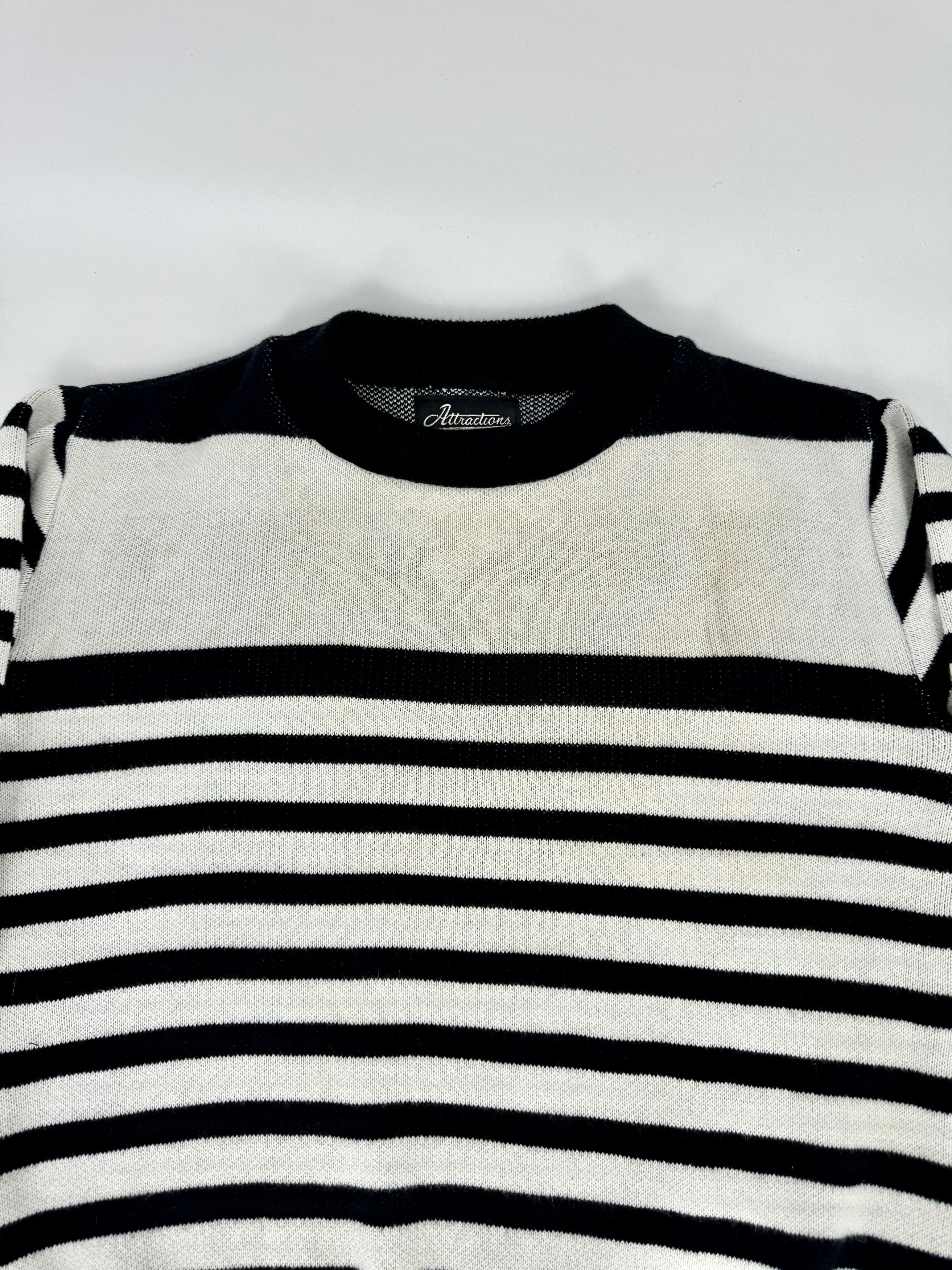 ATTRACTIONS Attractions Japan Striped Cotton Knit Motorcycle Sweater 36 Size US S / EU 44-46 / 1 - 2 Thumbnail