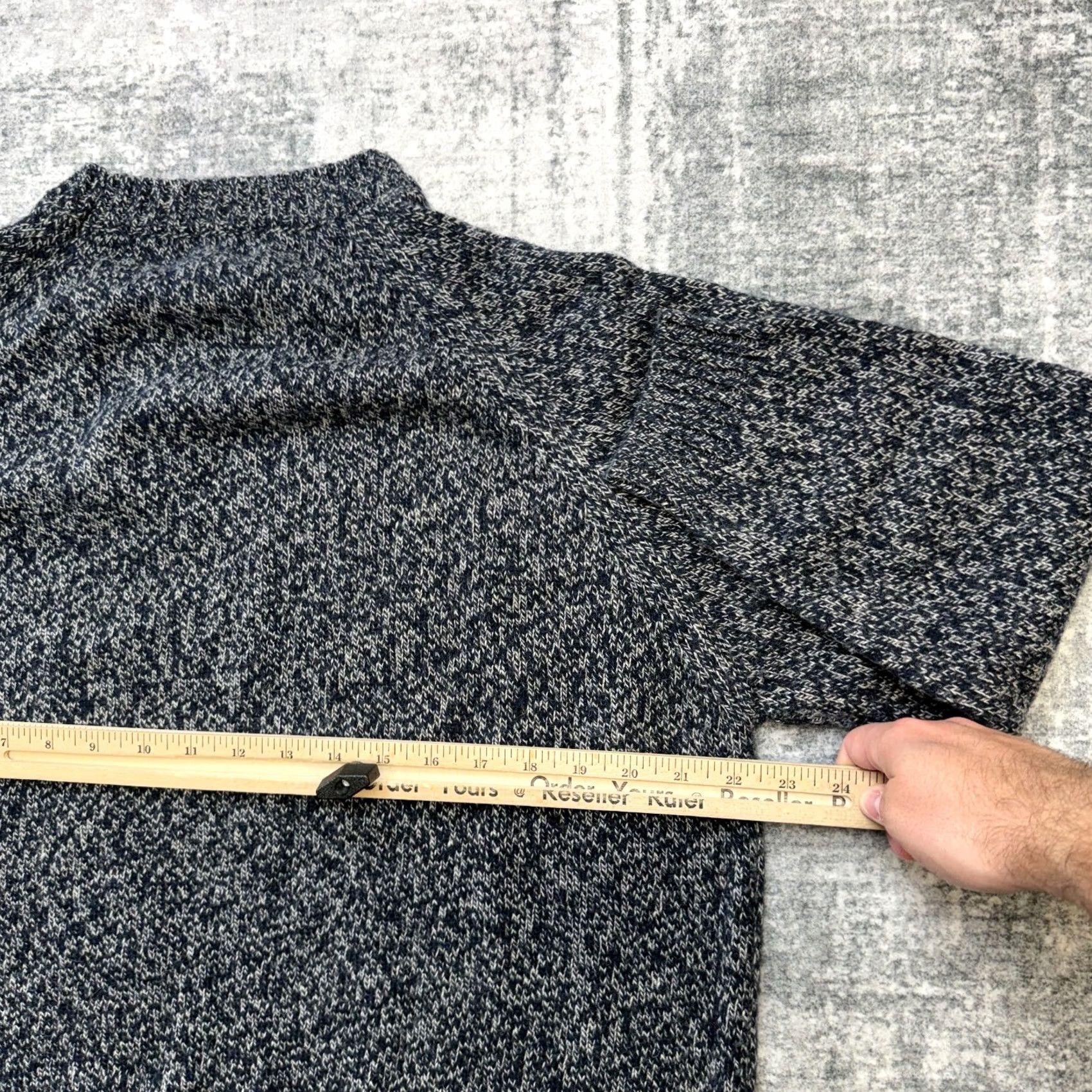 Vintage The Vermont Country Store Sweater Womens 1X Navy Blue Marled Wool Blend Crewneck Pullover Knit Winter New England Size XL / US 12-14 / IT 48-50 - 5 Thumbnail