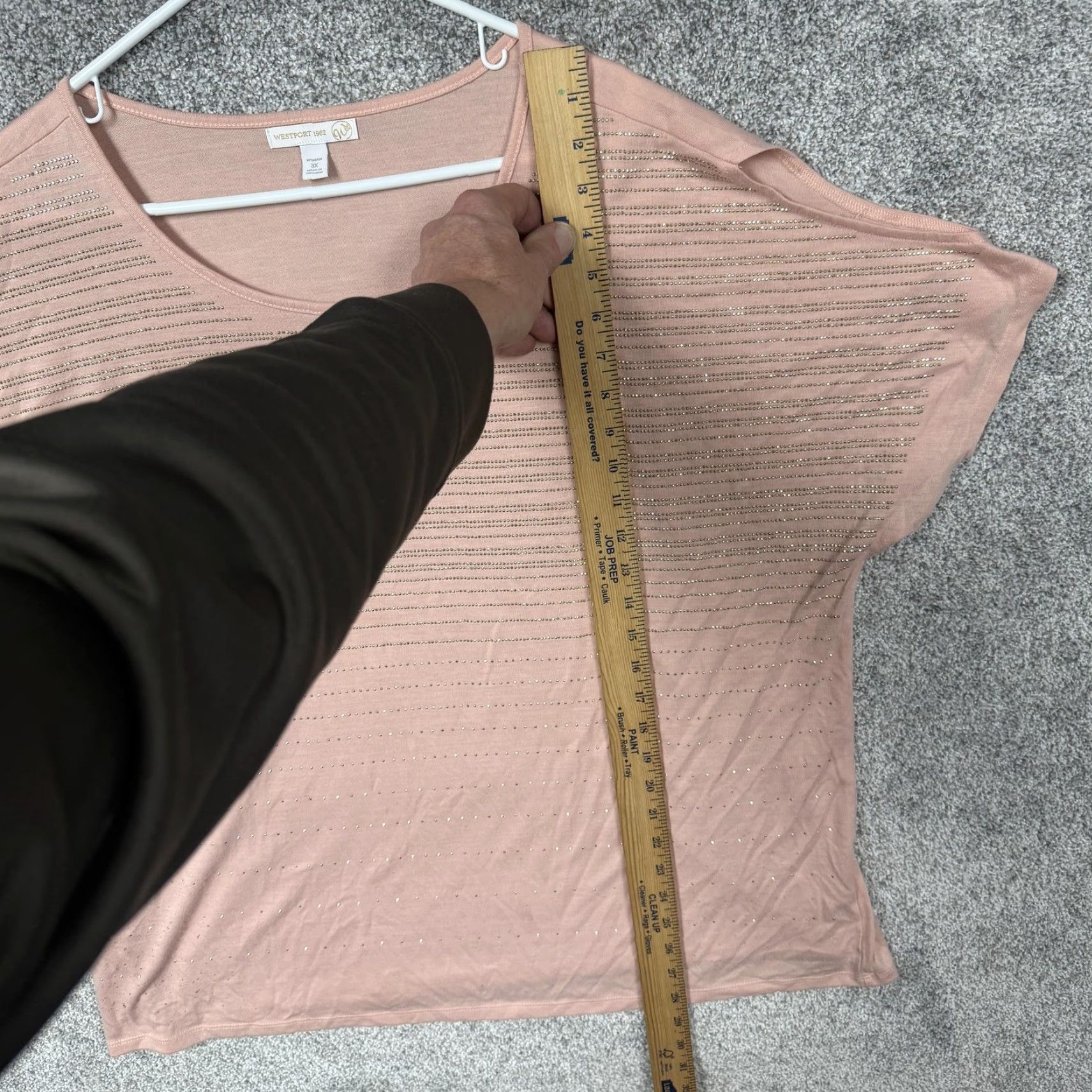 Vintage VINTAGE Westport 1962 Tunic Top Womens 3X Plus Pink Studs Striped Ethereal Shimmer Boho Size XXL / US 16-18 / IT 52-54 - 4 Thumbnail