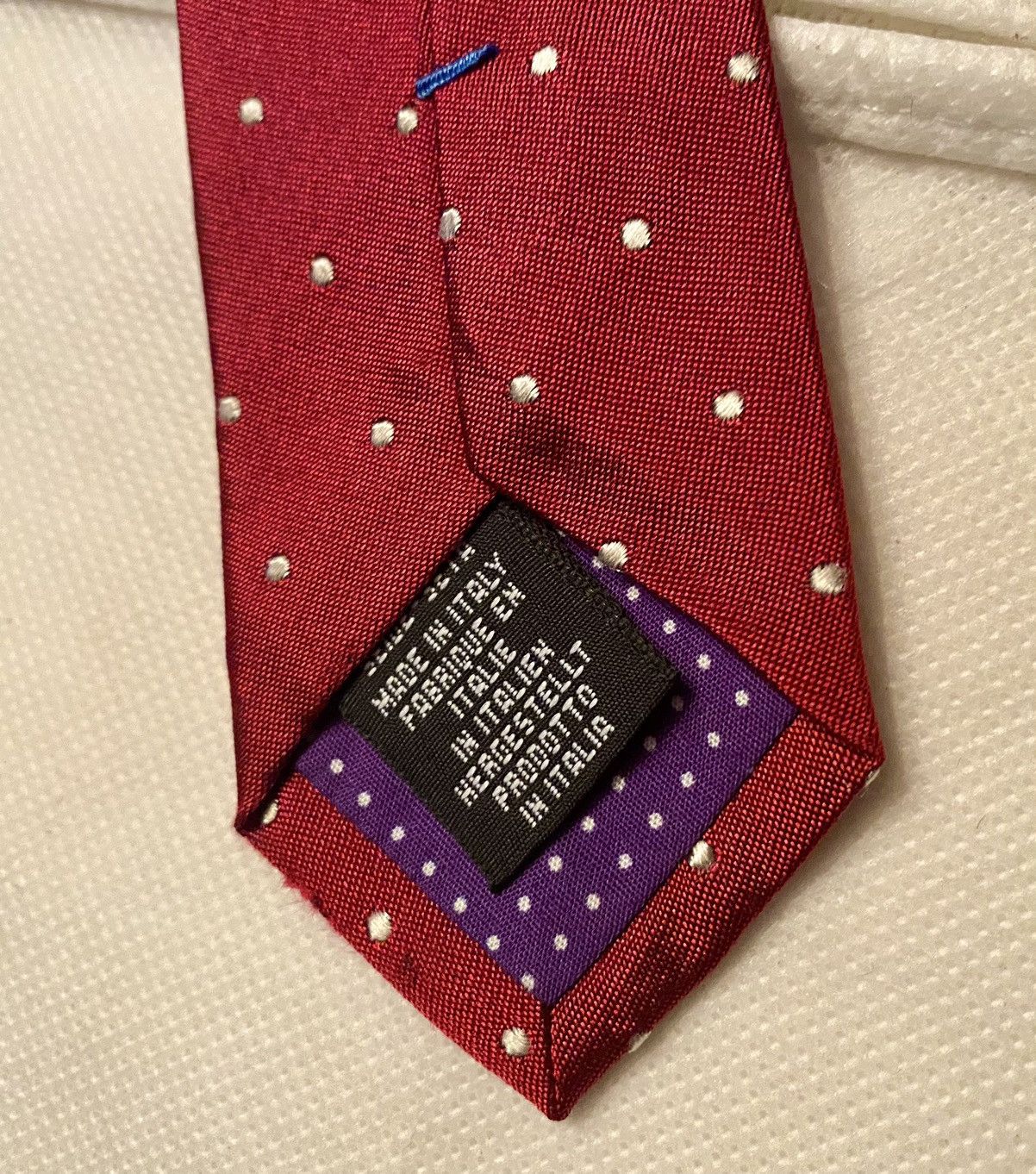 Paul Smith PAUL SMITH 🇮🇹 Red Micro Polka Dot Classic Pin Up Girl Silk Size ONE SIZE - 8 Thumbnail