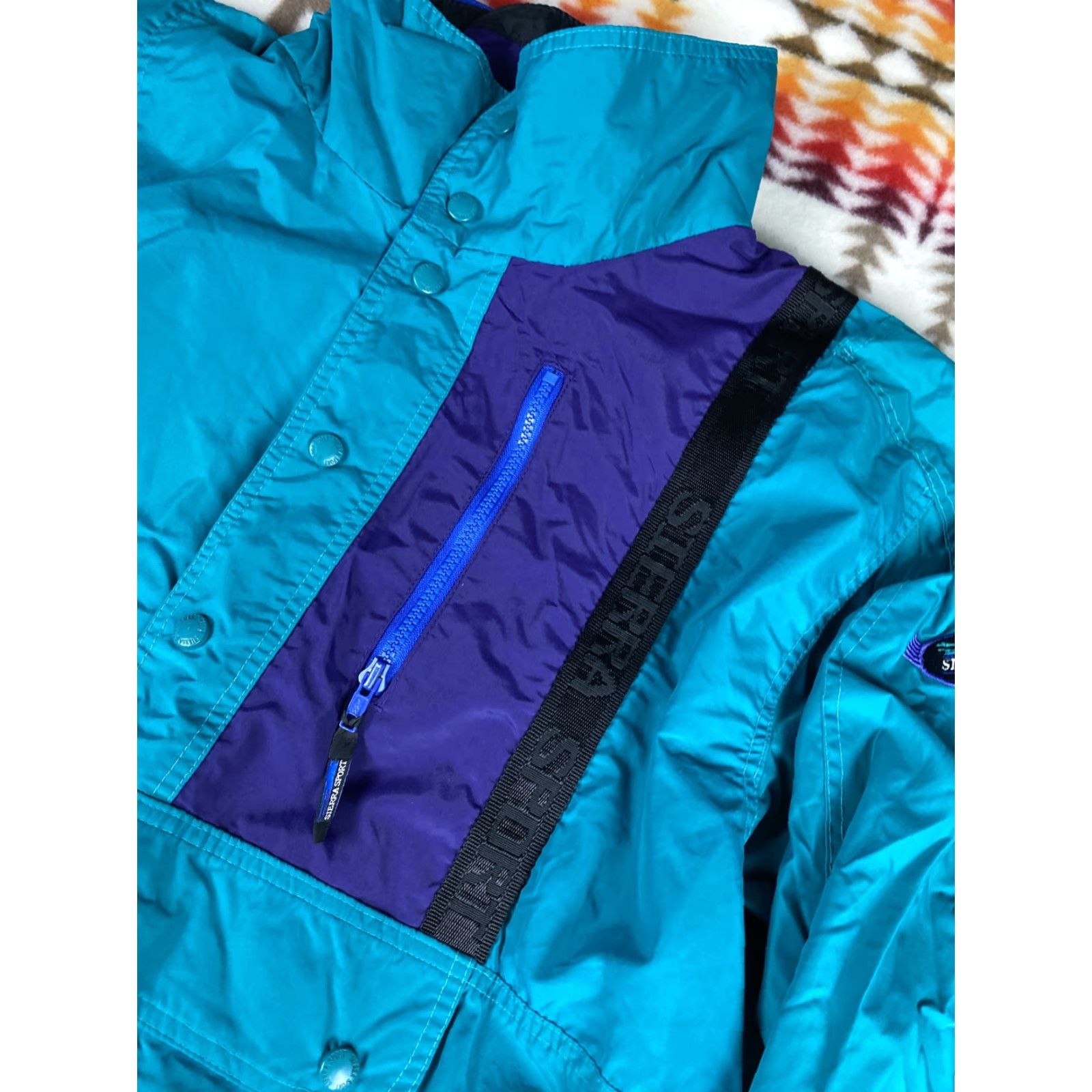 AQUA VINTAGE Sierra Sport Windbreaker Jacket Mens XL Blue 90s EUC VTG Size US XL / EU 56 / 4 - 2 Thumbnail