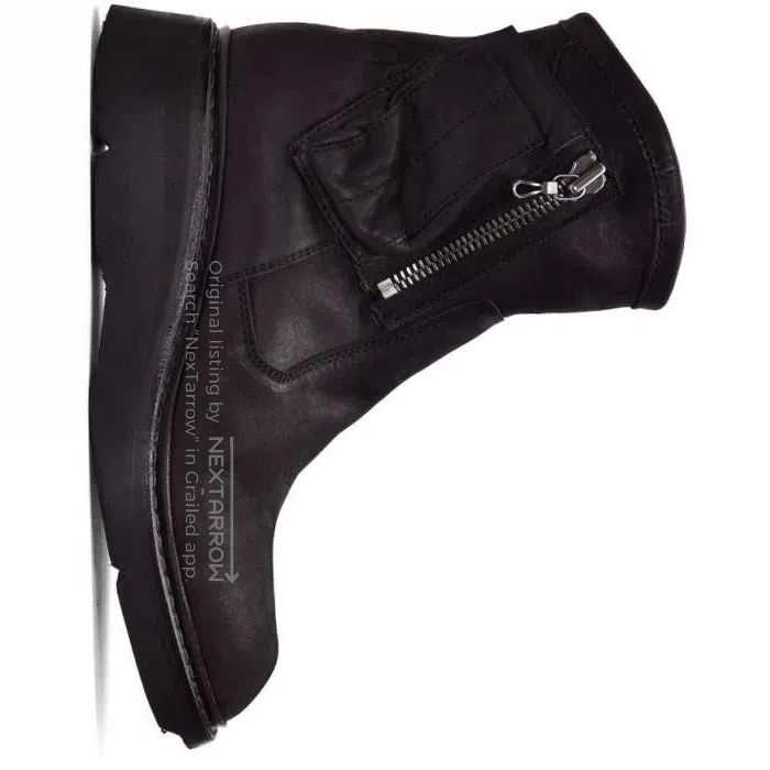 Julius Black Suede Leather Zip Military Boots. Size US 10 / EU 43 - 1 Thumbnail
