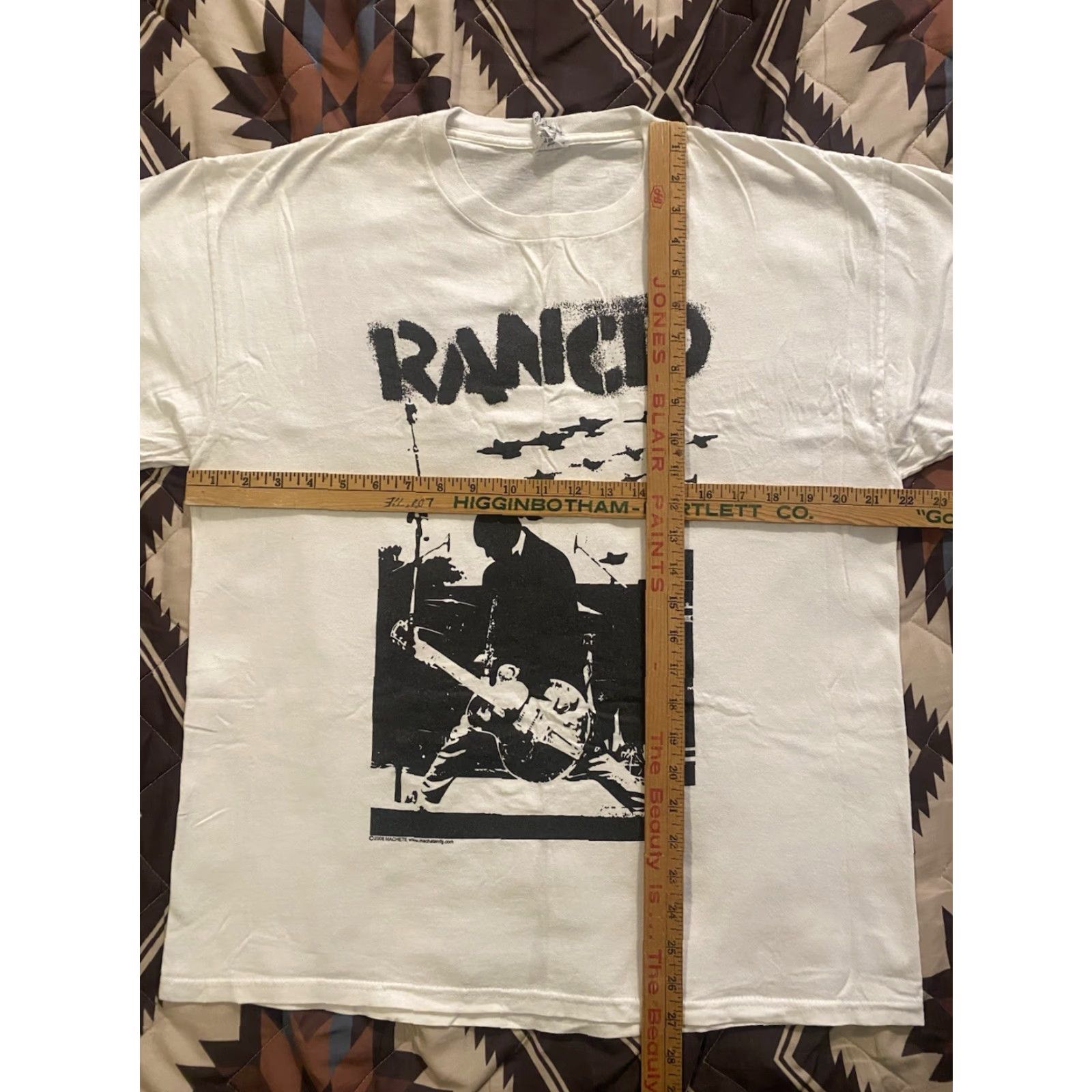 Delta VINTAGE Delta T Shirt Mens Large White Rancid Y2K Band Punk Graphic Print Crew Neck Short Sleeve Cotton Size US L / EU 52-54 / 3 - 5 Thumbnail
